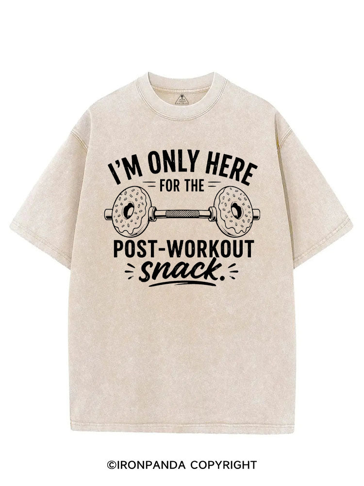 I'M ONLY HERE FOR THE POST-WORKOUT SNACK DONUT VINTAGE GYM SHIRT