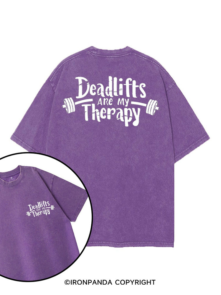 DEADLIFTS ARE MY THERAPY printed Gym Shirt