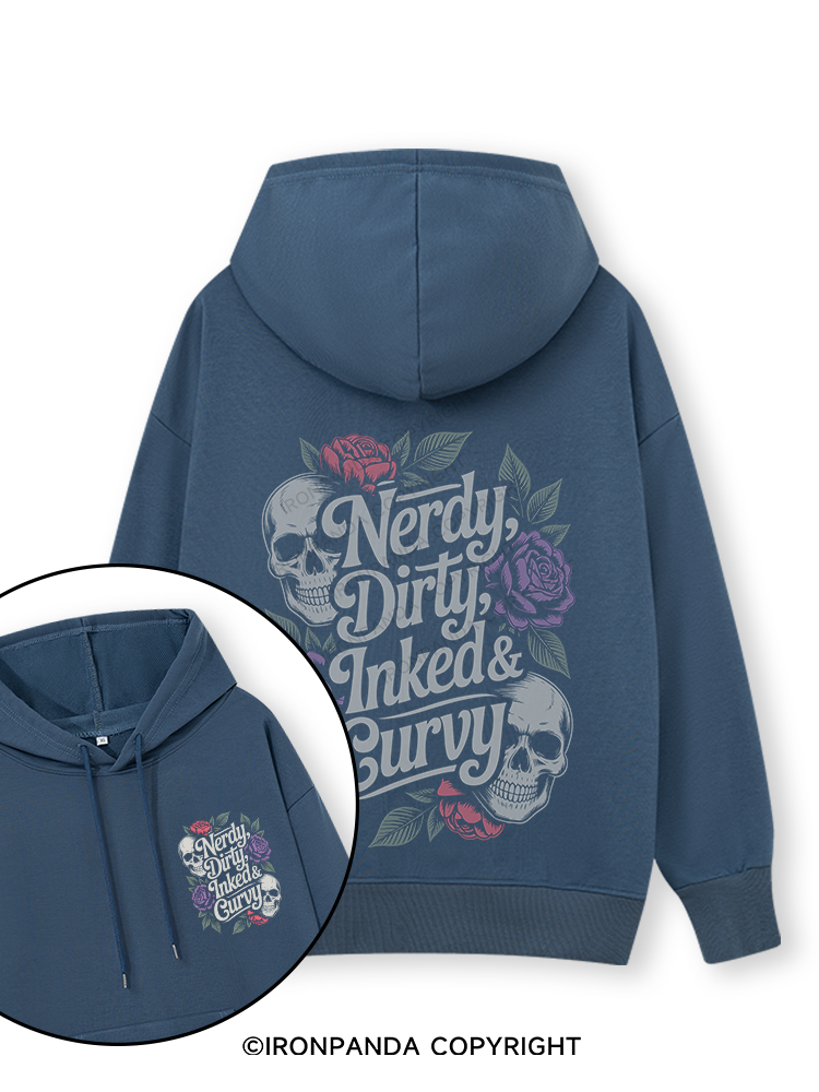NERDY, DIRTY, INKED & CURVY  Double-Sided Printed Classic Gym Hoodie