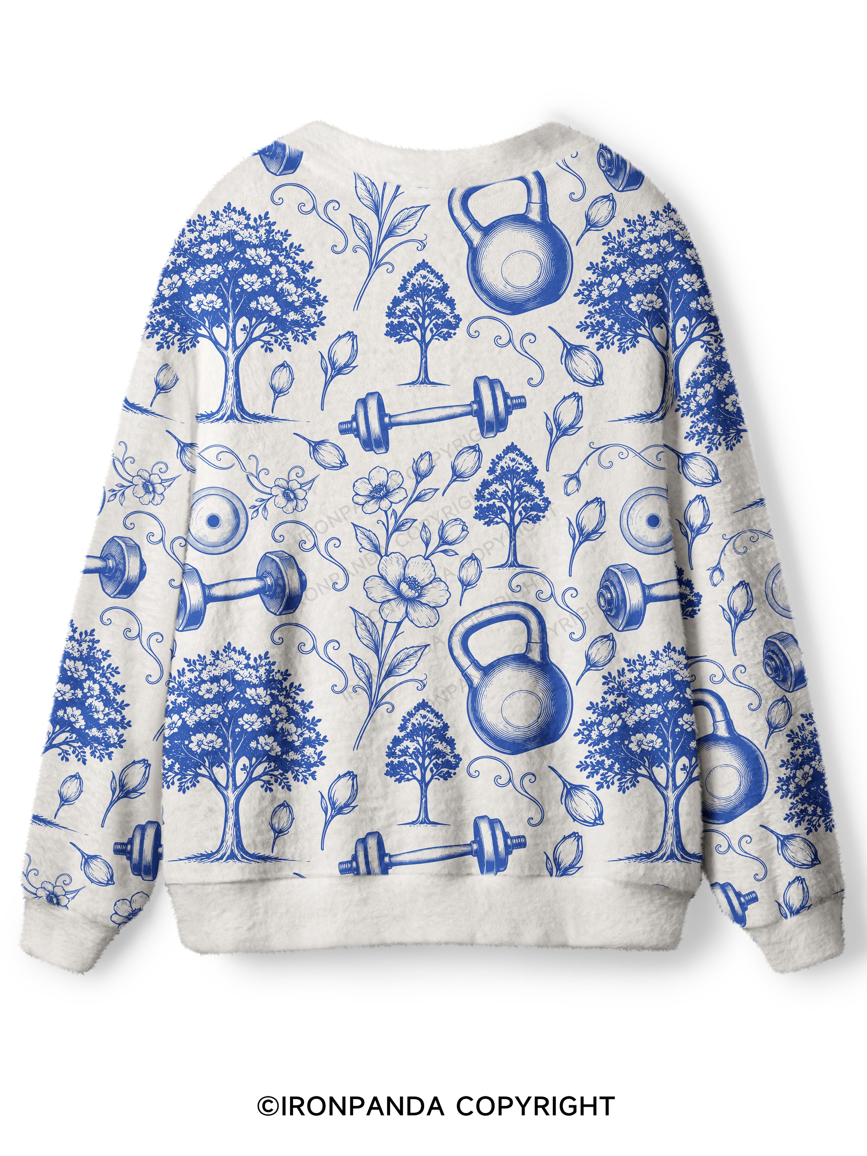 Botanical Lifting Toile Ugly Cardigan Sweater