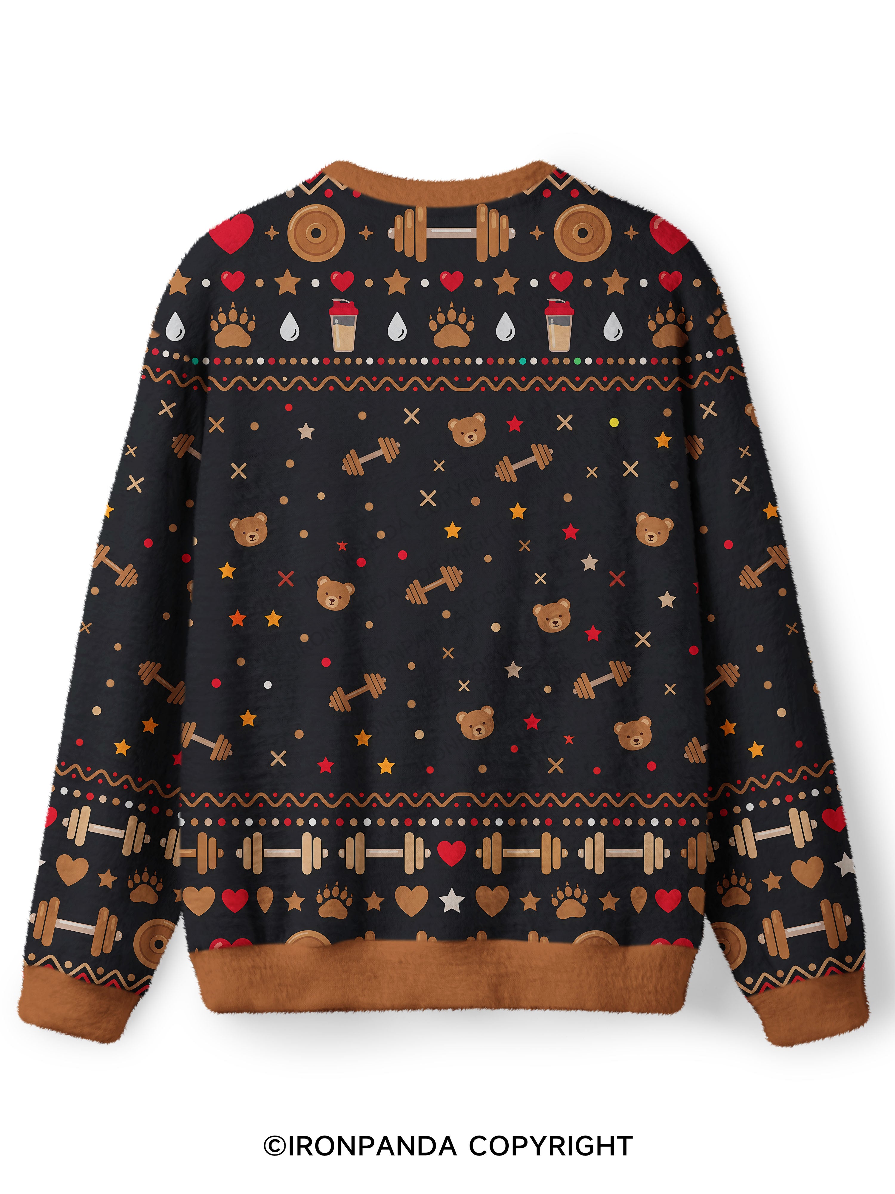 Exercise Bear Ugly Fuzzy Fleece Sweater