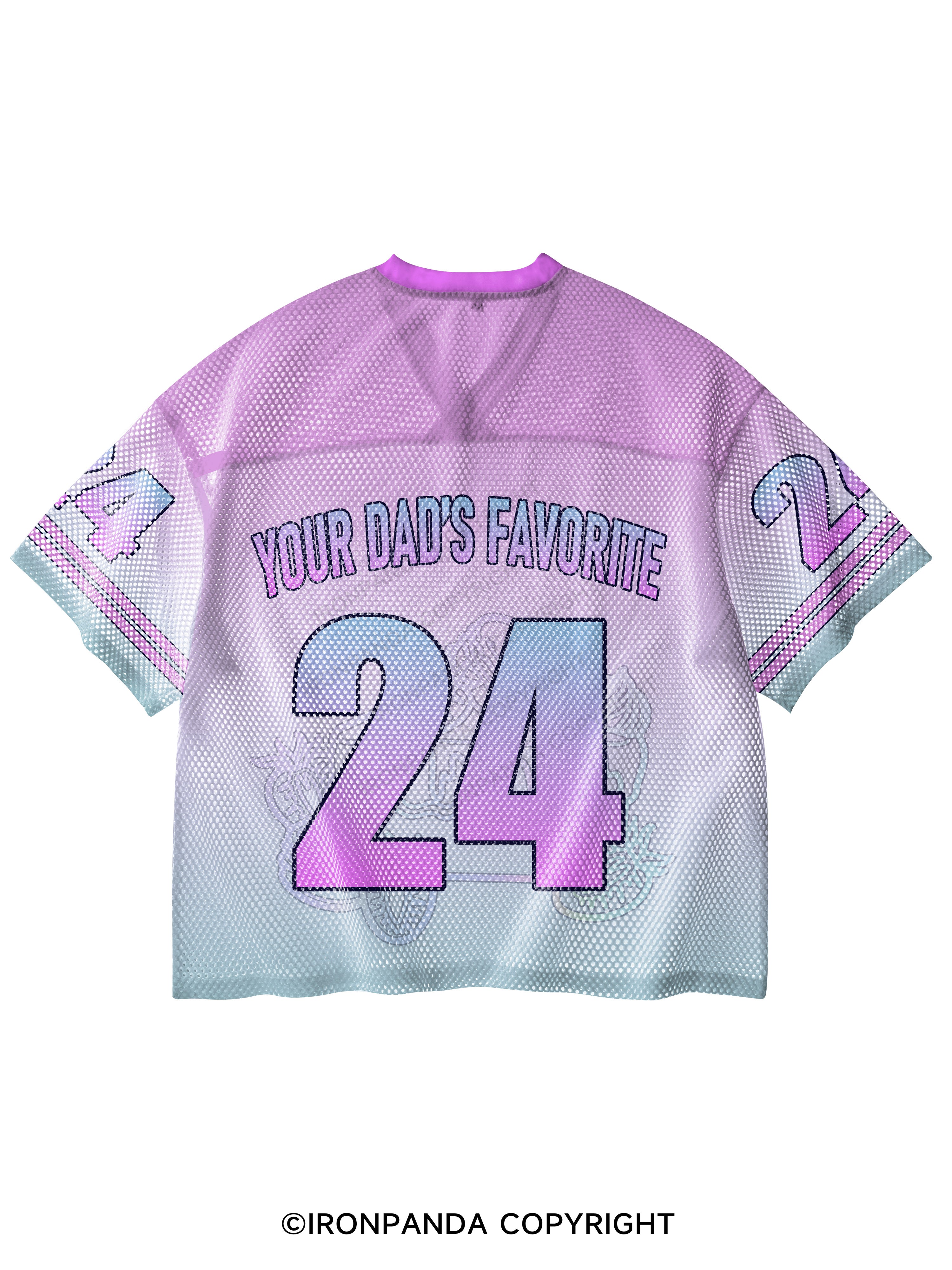 I'M FAT BECAUSE EVERY TIME I FUCK YOUR DAD HE MAKES ME A SANDWICH FUNNY GYM V-Neck Open Hole Mesh Top