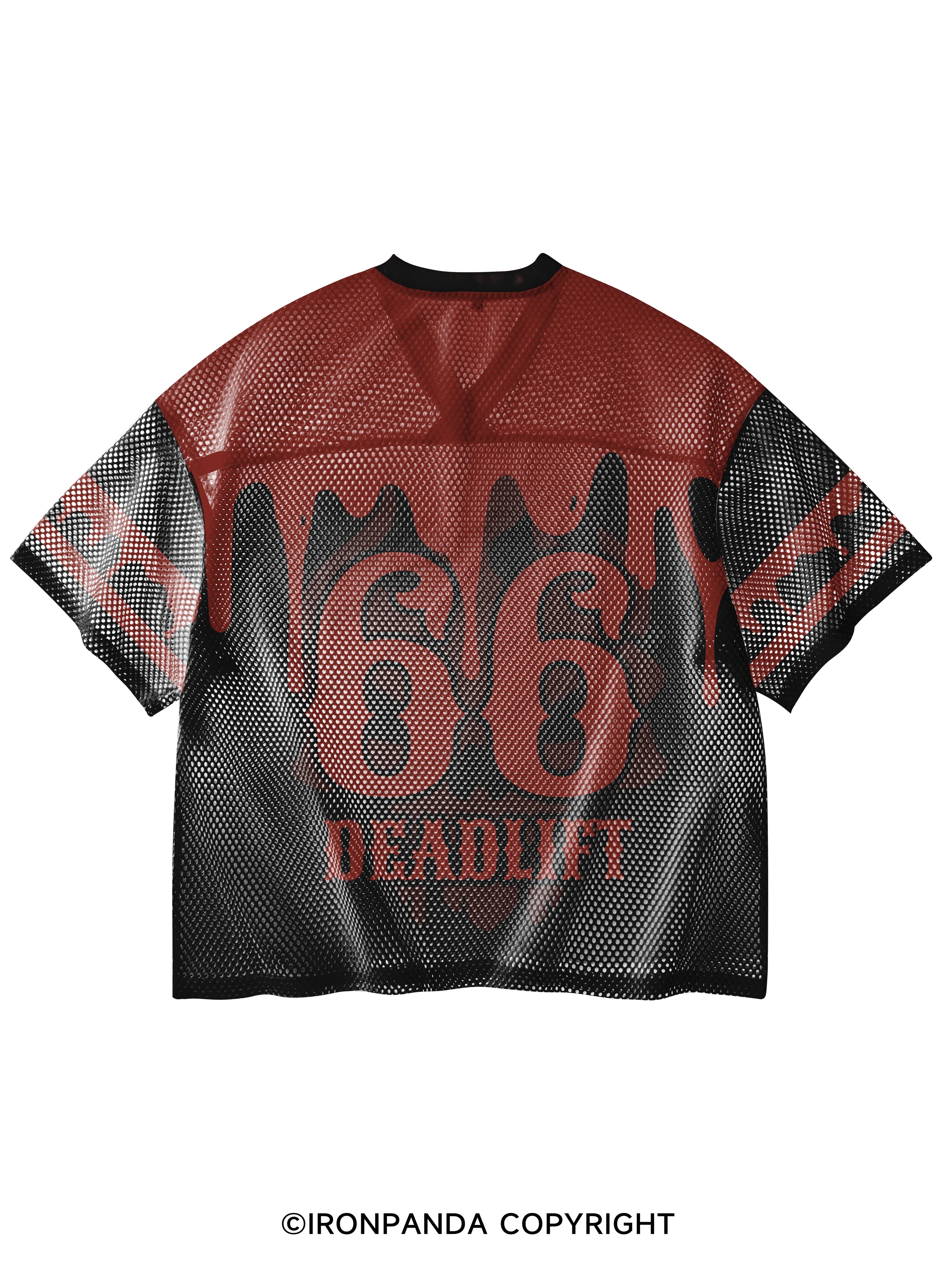 deadlift zombie V-Neck Open Hole Mesh Top