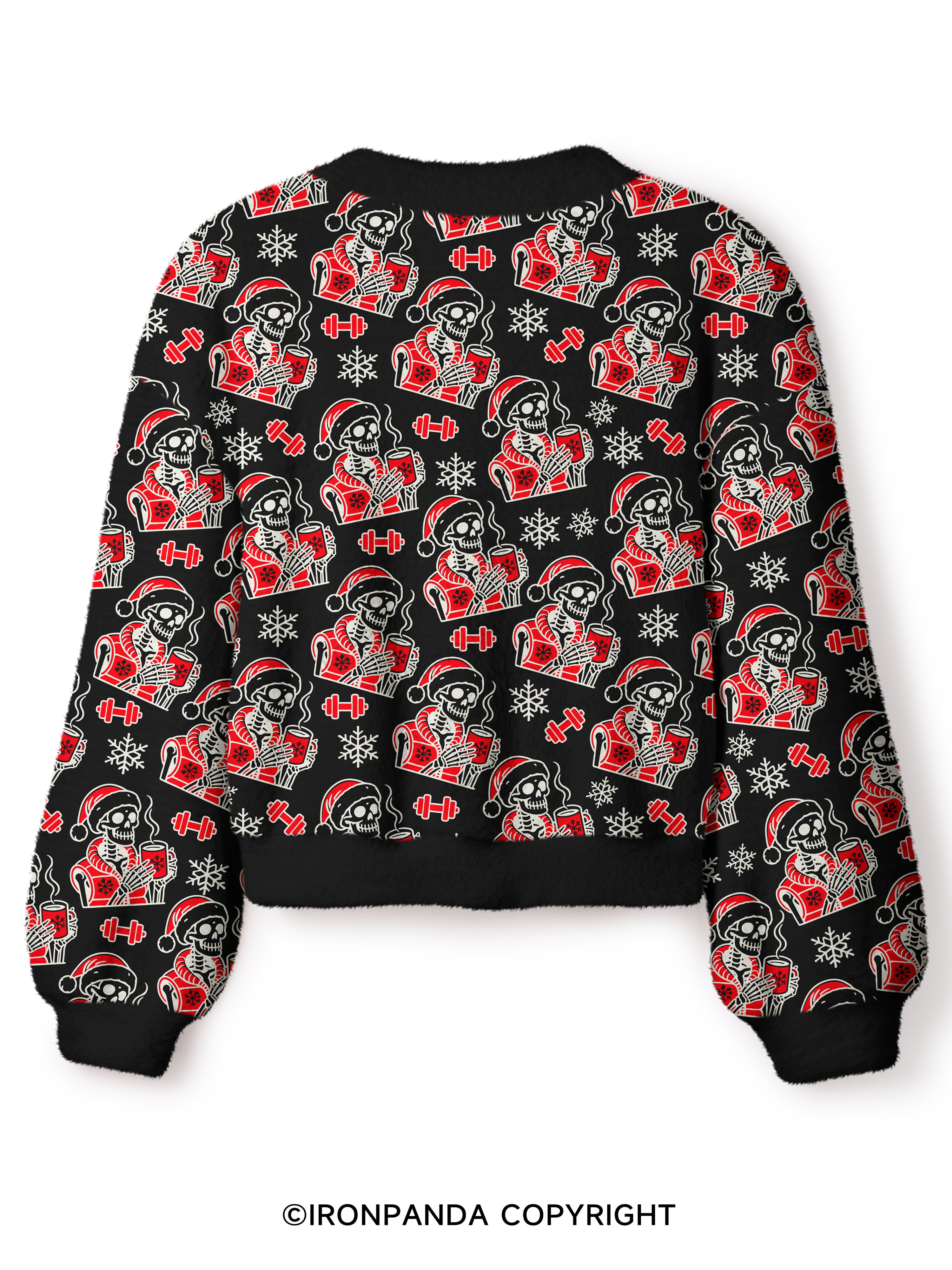 HO HO HOLY SHIT WHAT A YEAR Crop Ugly Cardigan Sweater