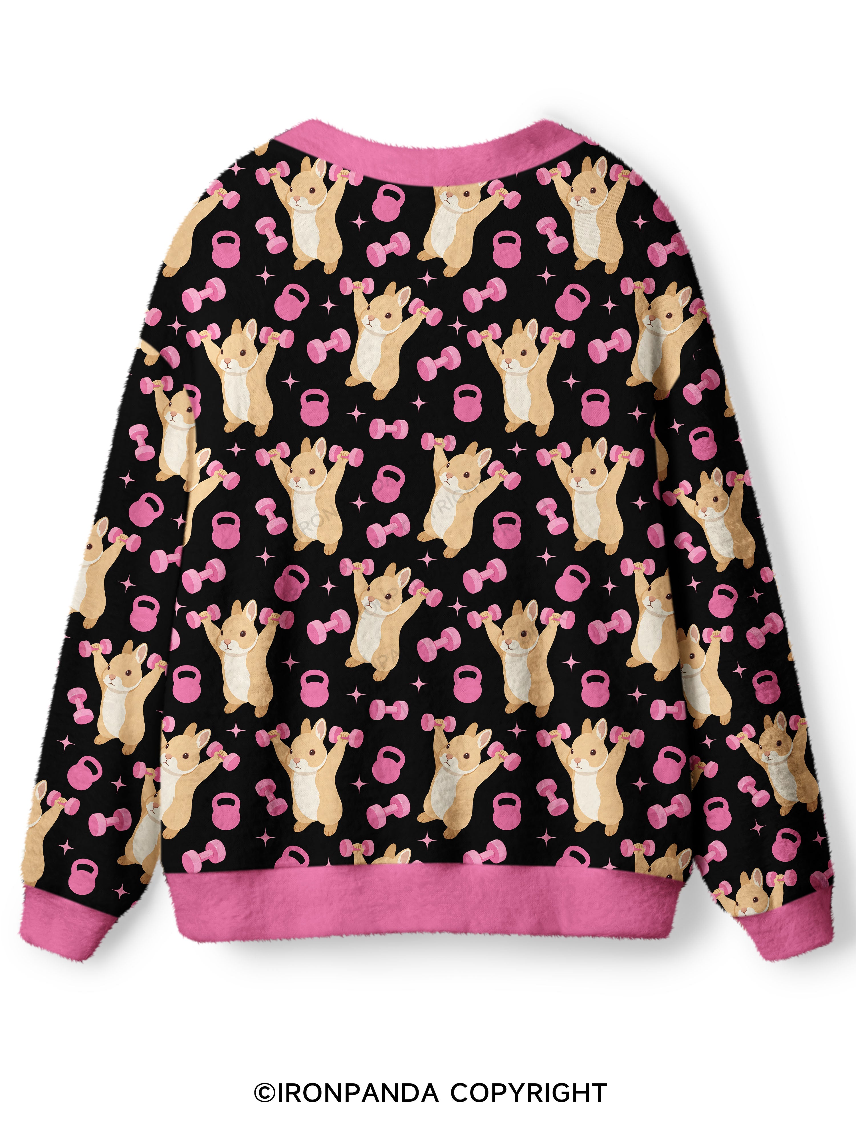 I AM A STRONG BUNNY Ugly Cardigan Sweater