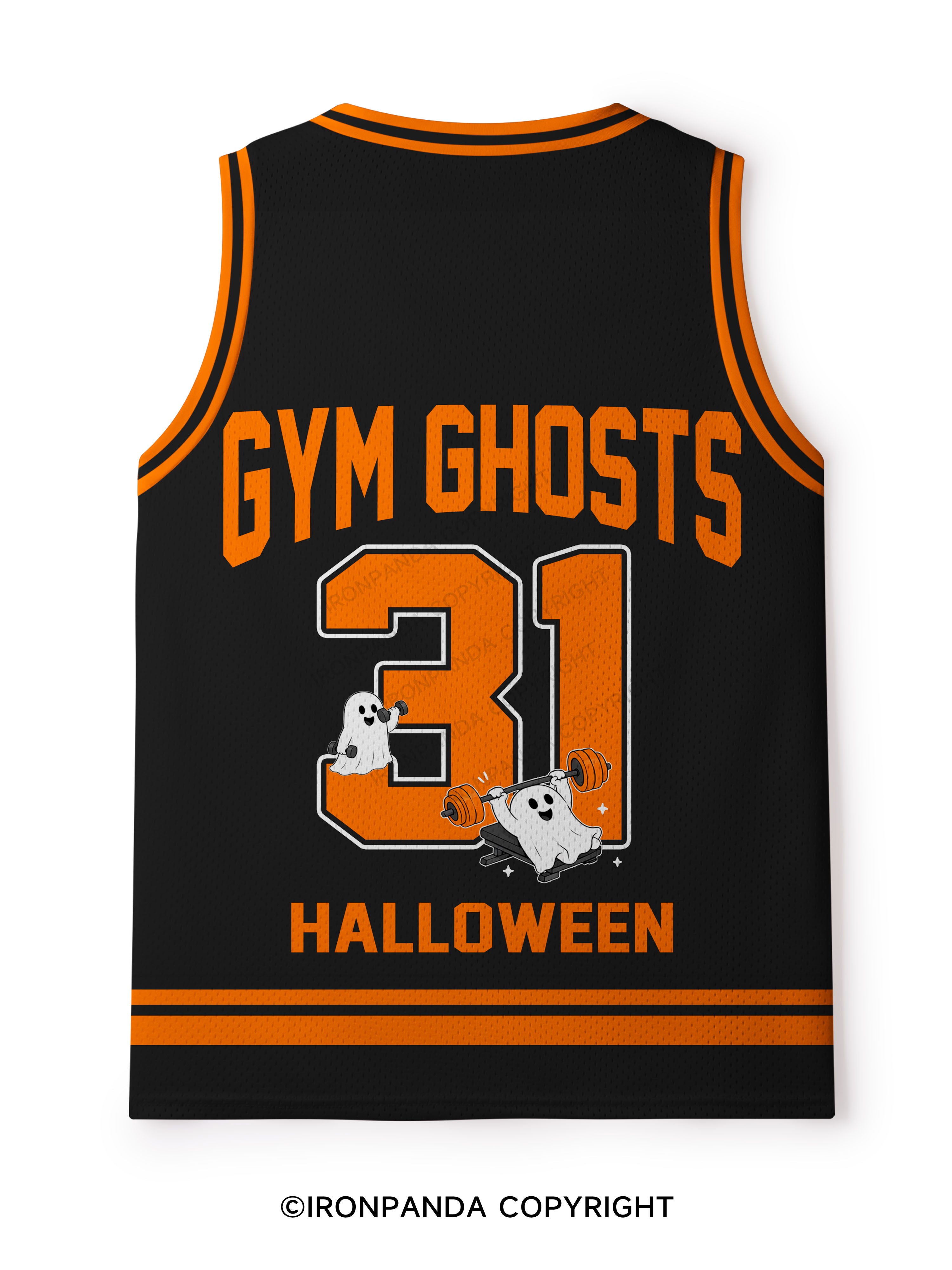 GHOST HALLOWEEN WORKOUT FITNESS Mesh Tank Top