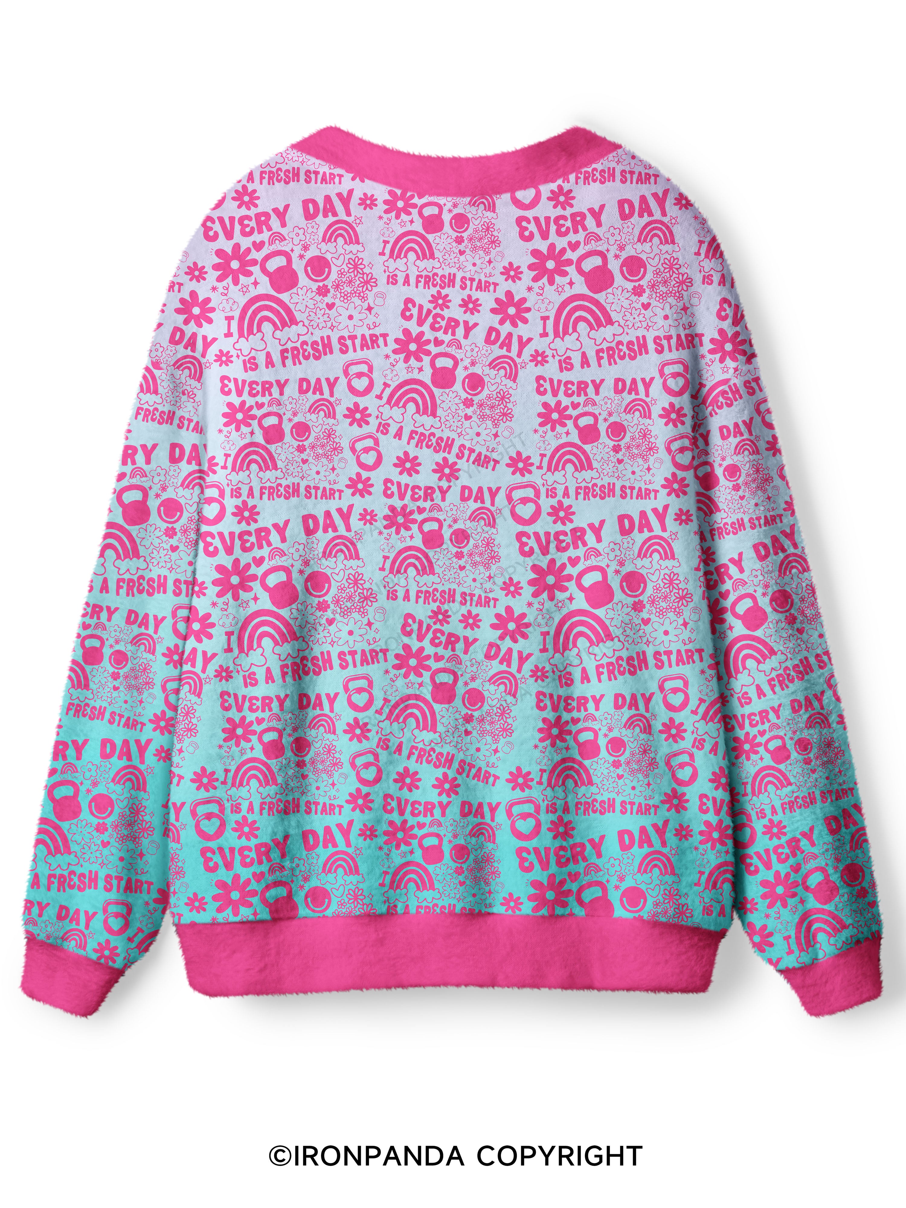 Every Day Is a Fresh Start Ugly Cardigan Sweater