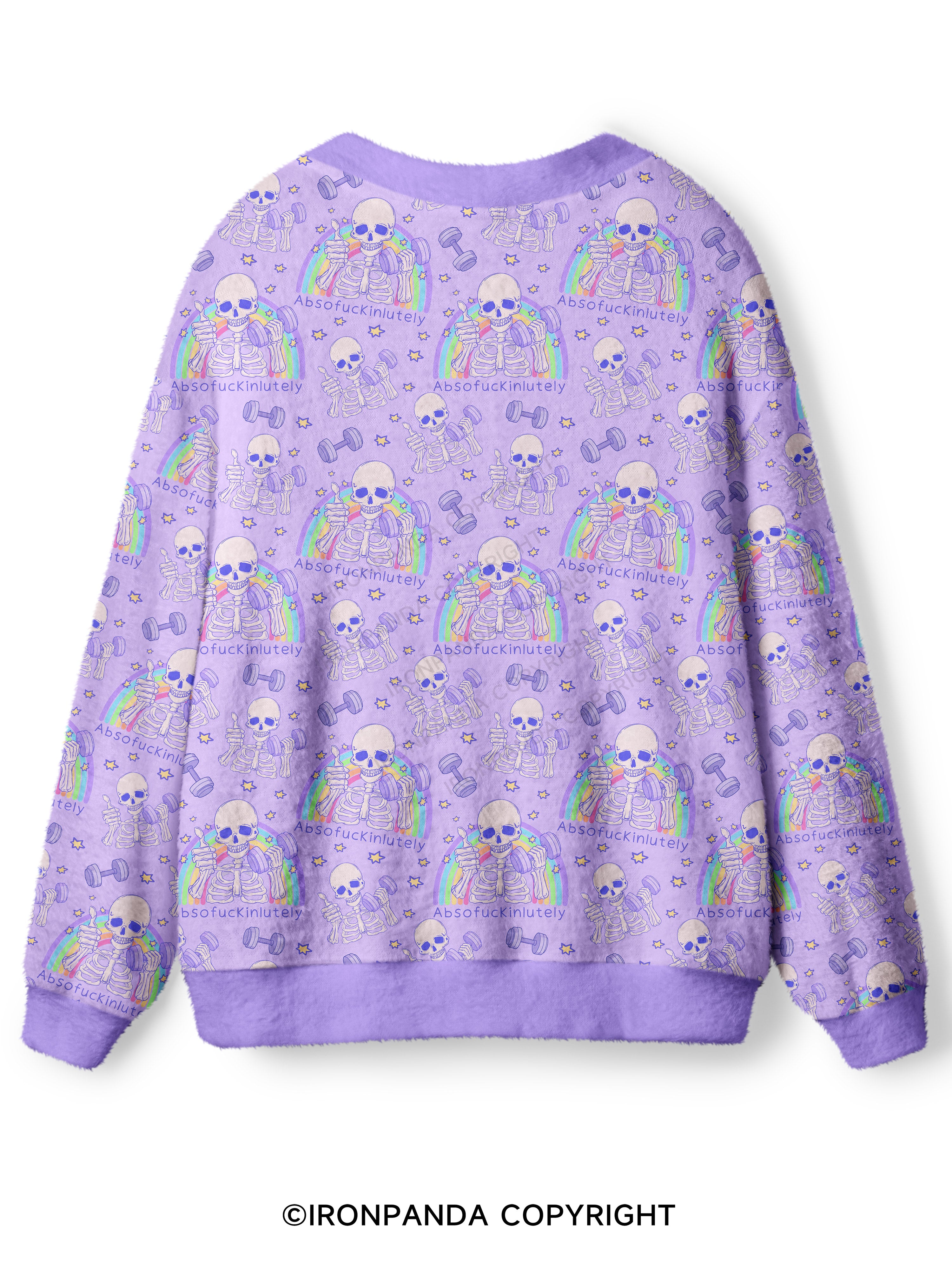 ABSOFUCKINLUTELY GYM SKELETON Ugly Cardigan Sweater