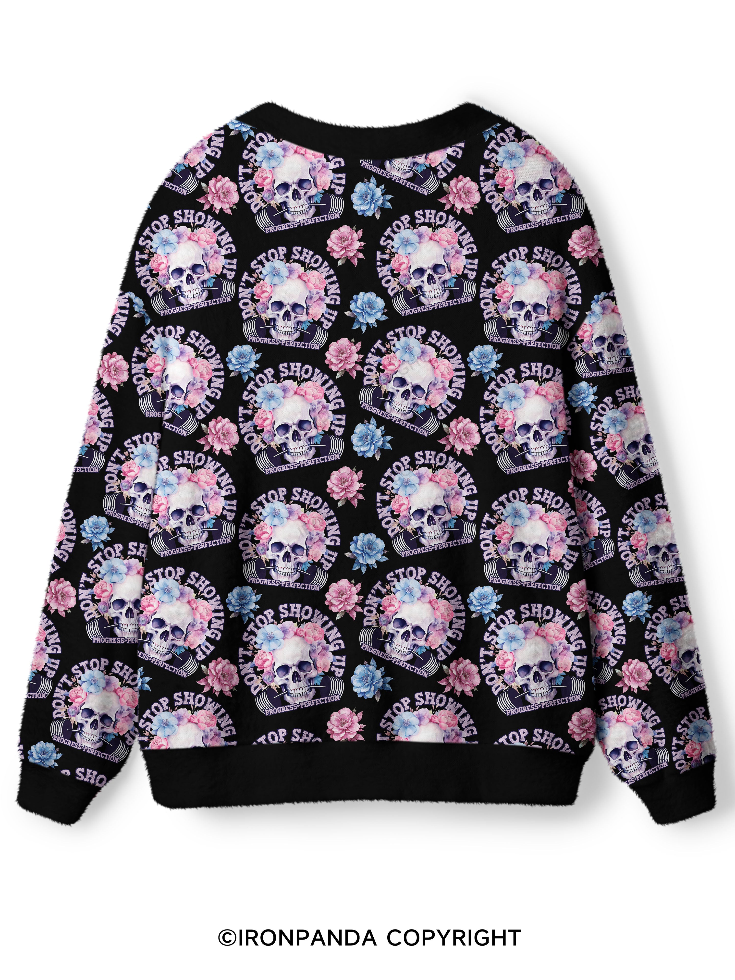 DON’T STOP SHOWING UP PROGRESS-PERFECTION Ugly Cardigan Sweater