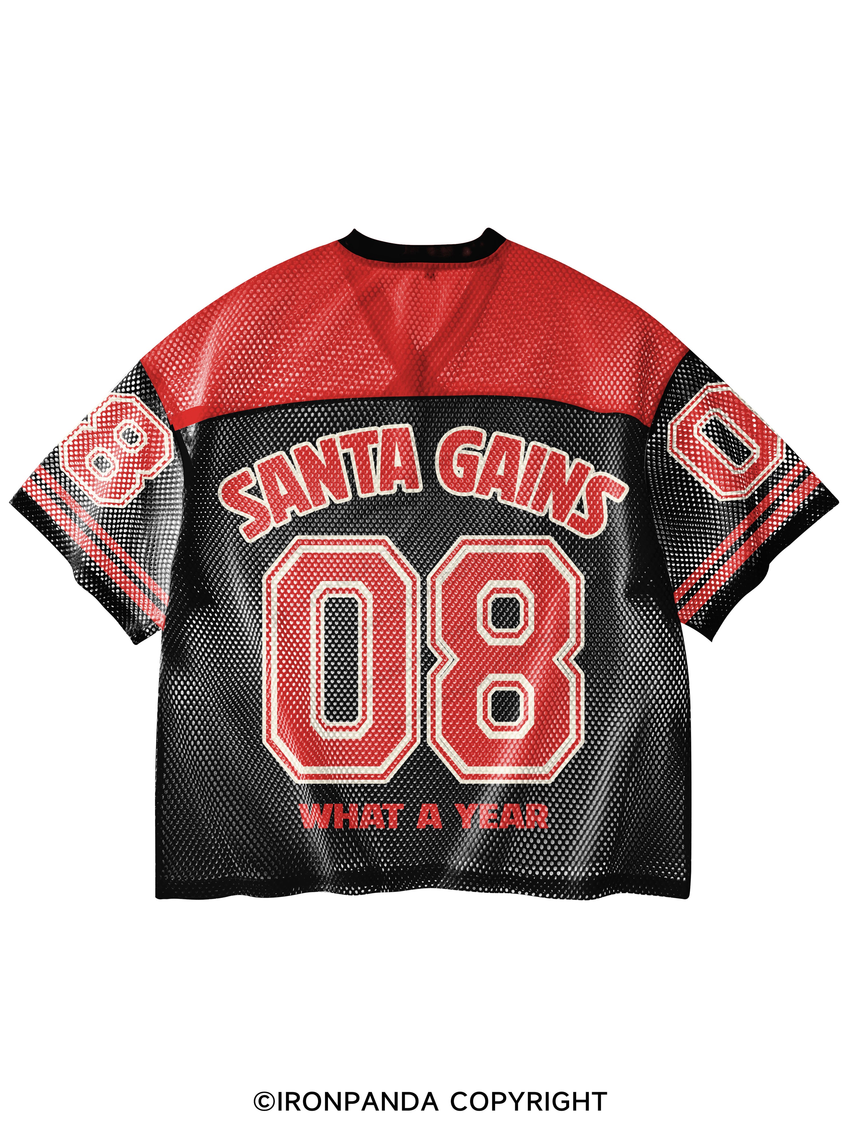 HO HO HOLY SHIT WHAT A YEAR V-Neck Open Hole Mesh Top