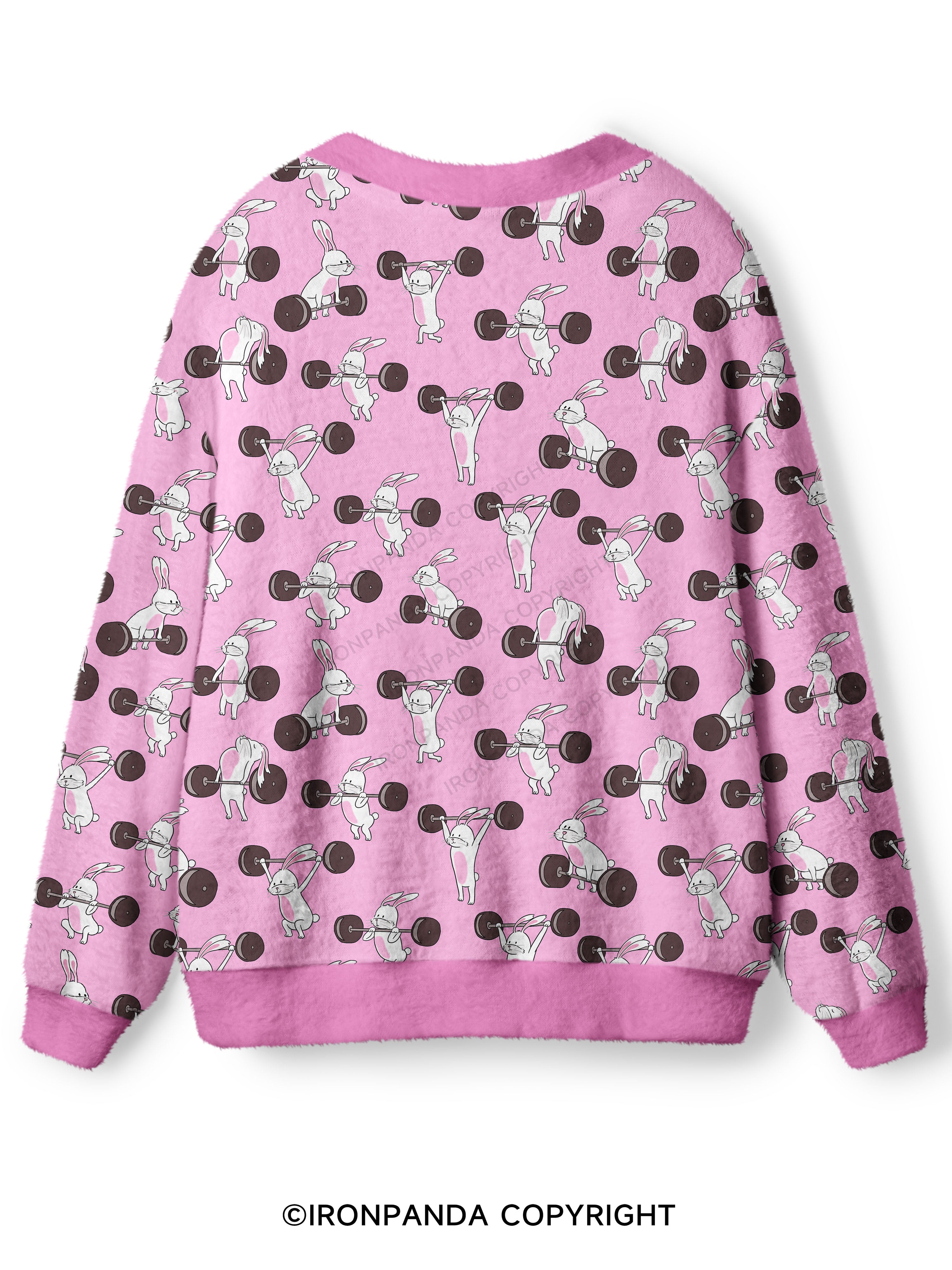 Lift Like Bunny Ugly Cardigan Sweater