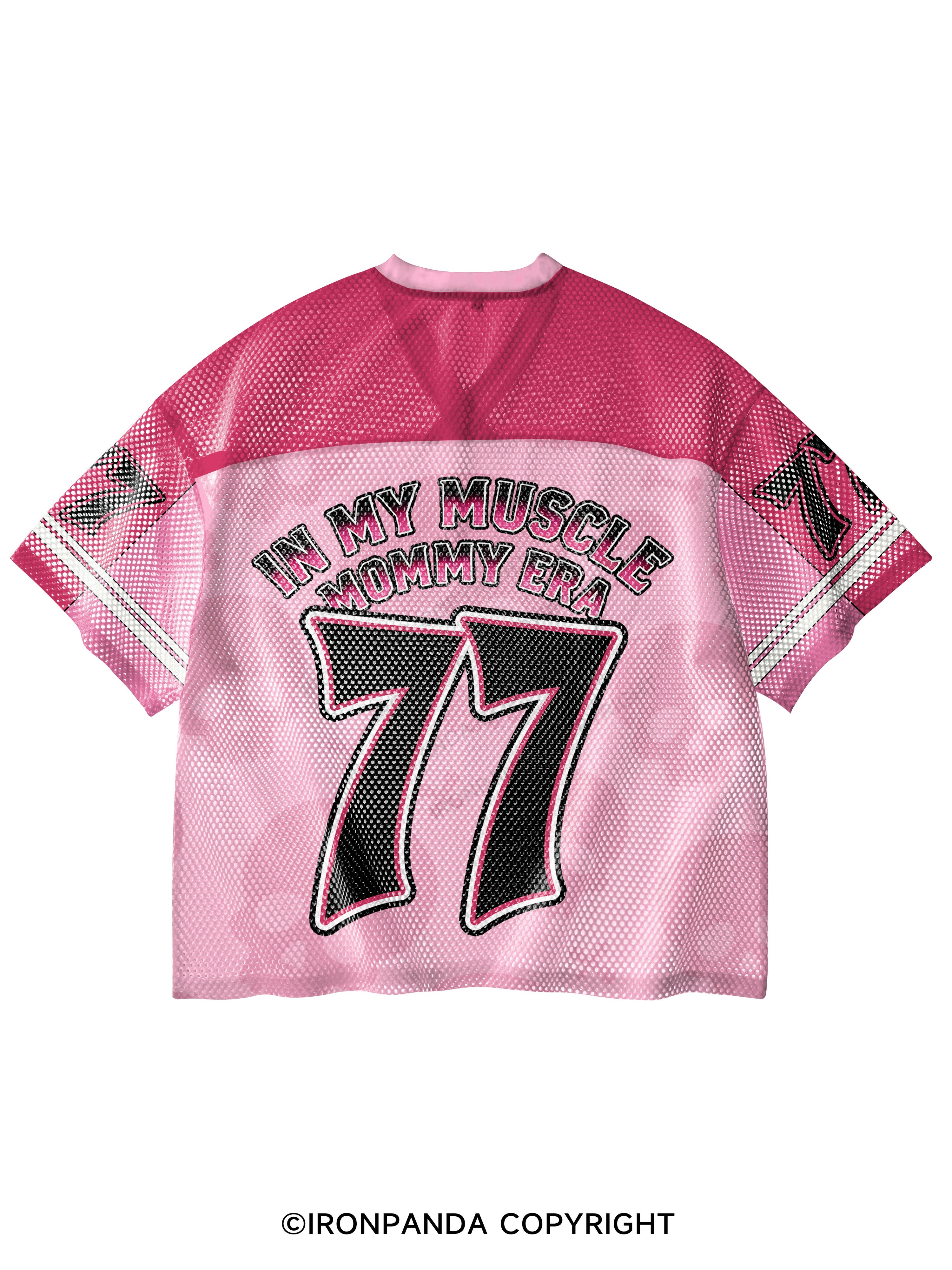 In my muscle mommy era V-Neck Open Hole Mesh Top