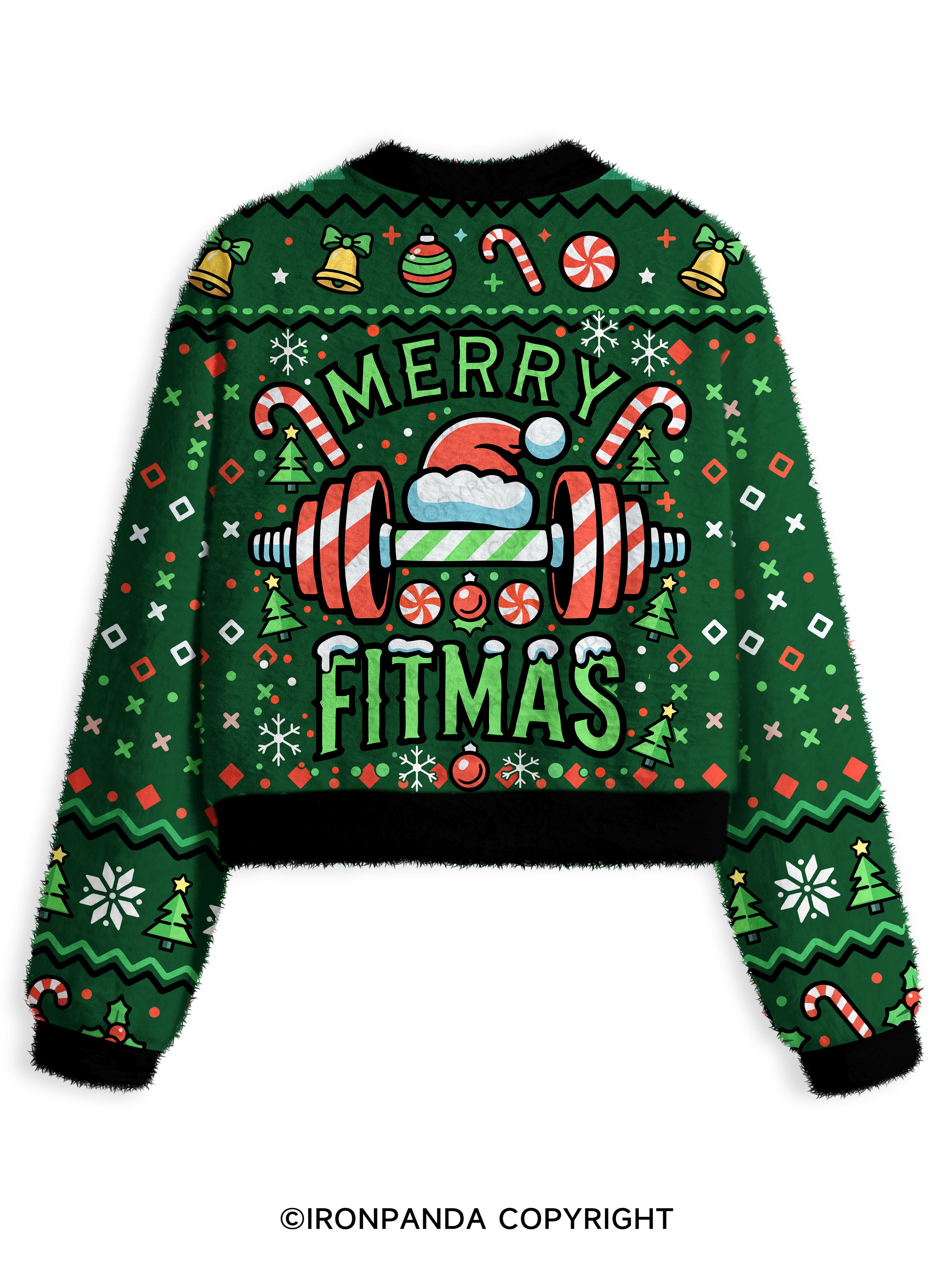 MERRY FITMAS Fuzzy Fleece Crop Sweater