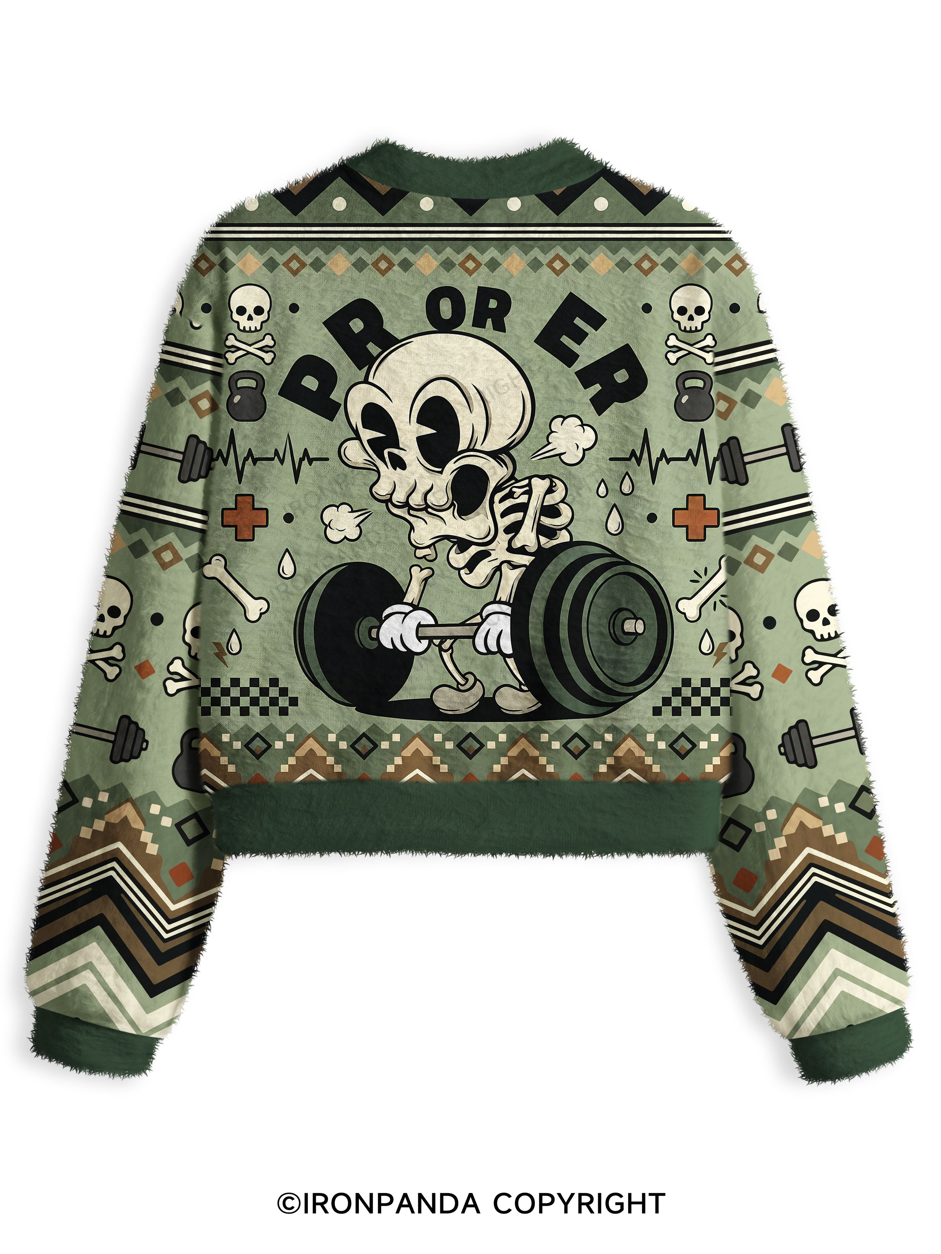 PR Or ER Fuzzy Fleece Crop Sweater