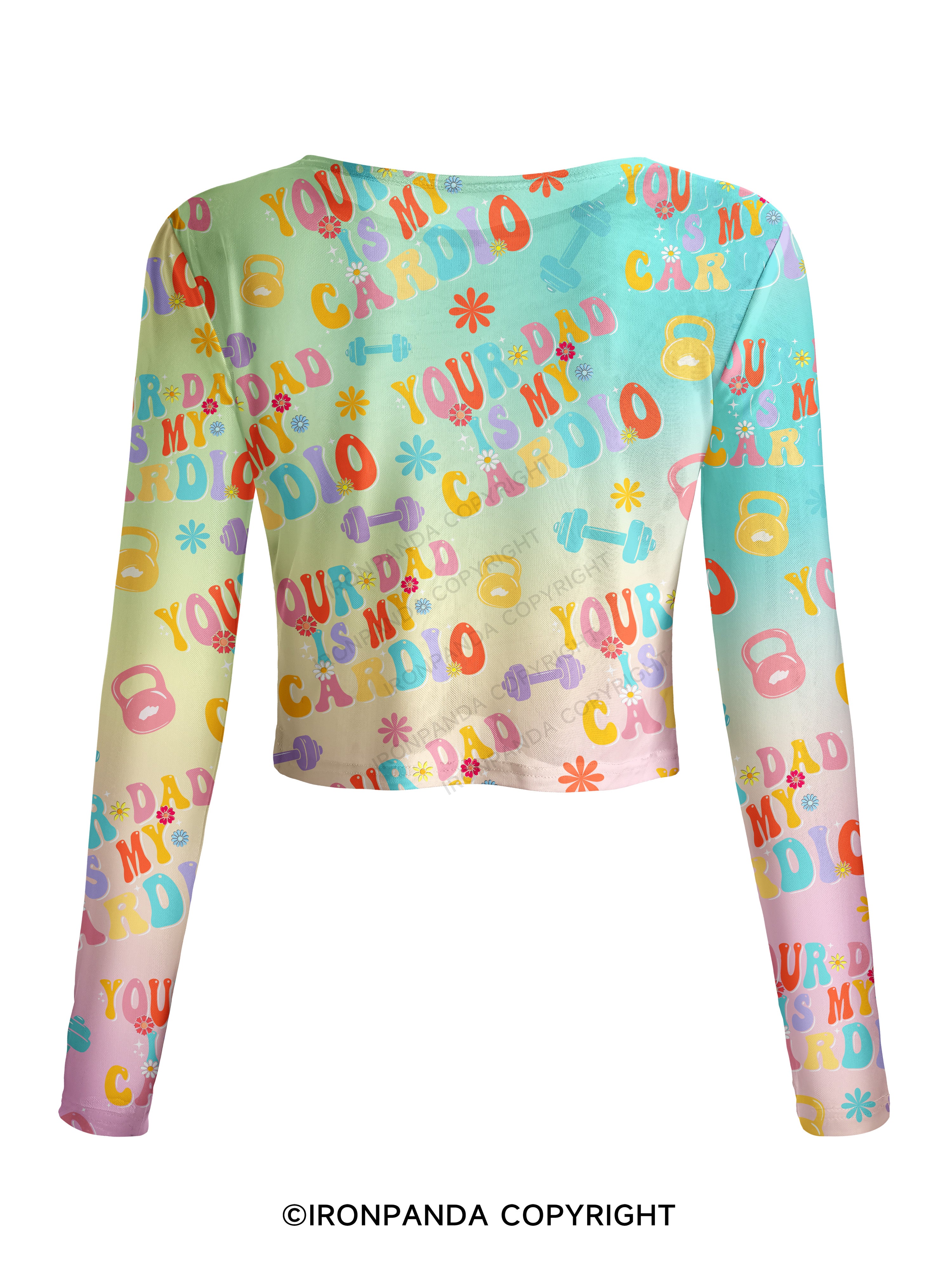 Your Dad Is My Cardio Mesh Long Sleeve Top