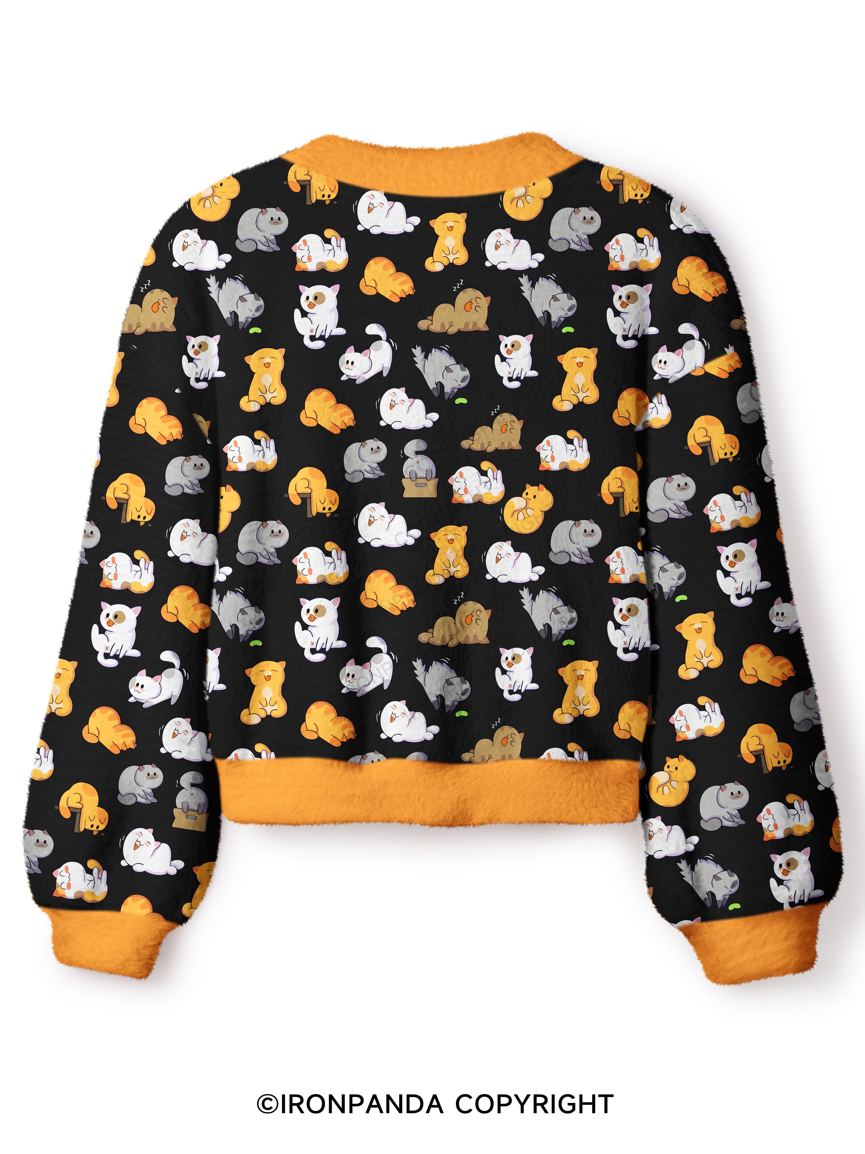 CAT YOGA Crop Ugly Cardigan Sweater