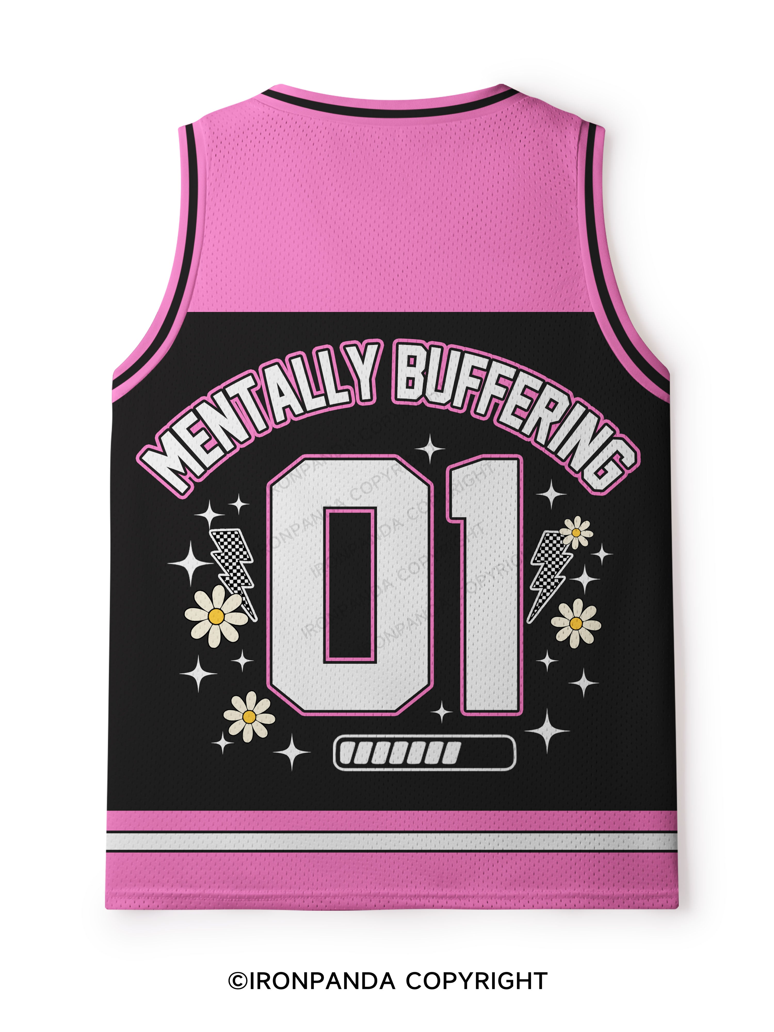 PLEASE HOLD I'M MENTALLY BUFFERING Mesh Tank Top