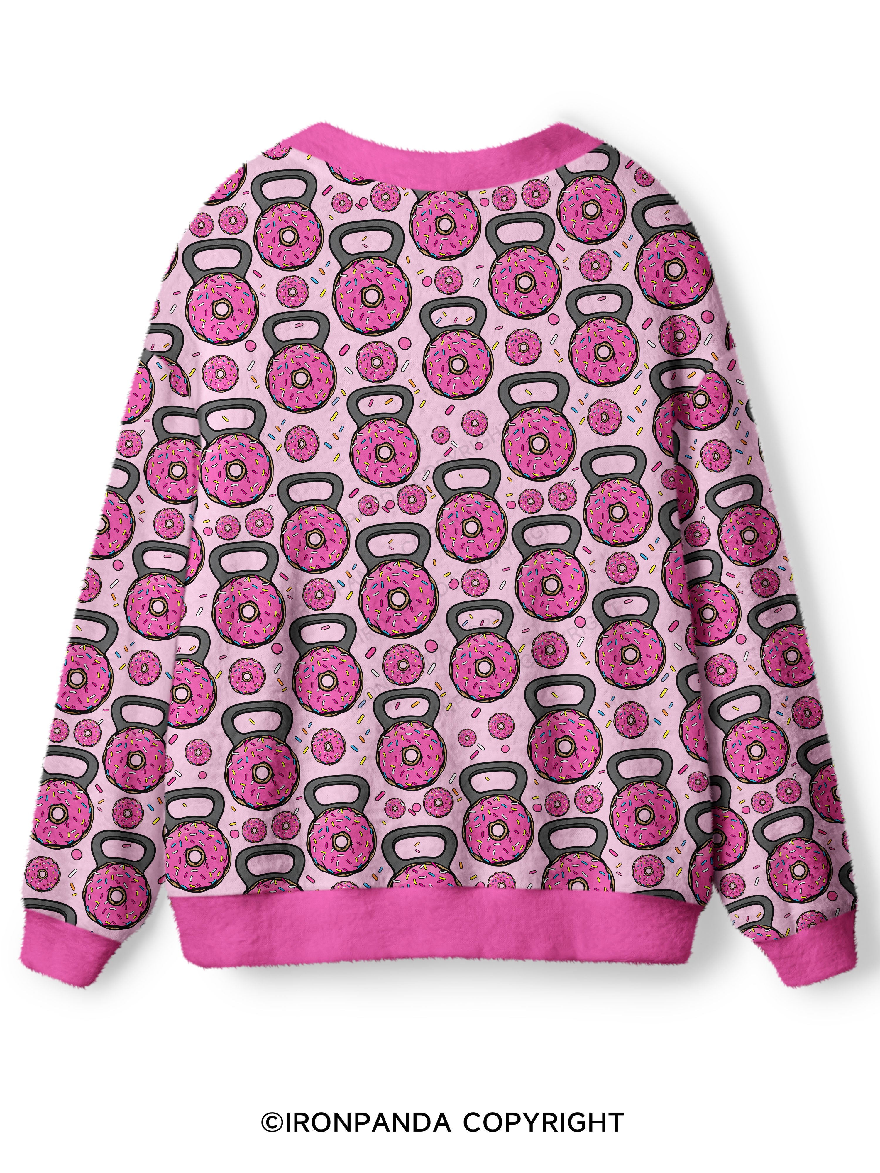 DONUT BARBELL GYM Ugly Cardigan Sweater
