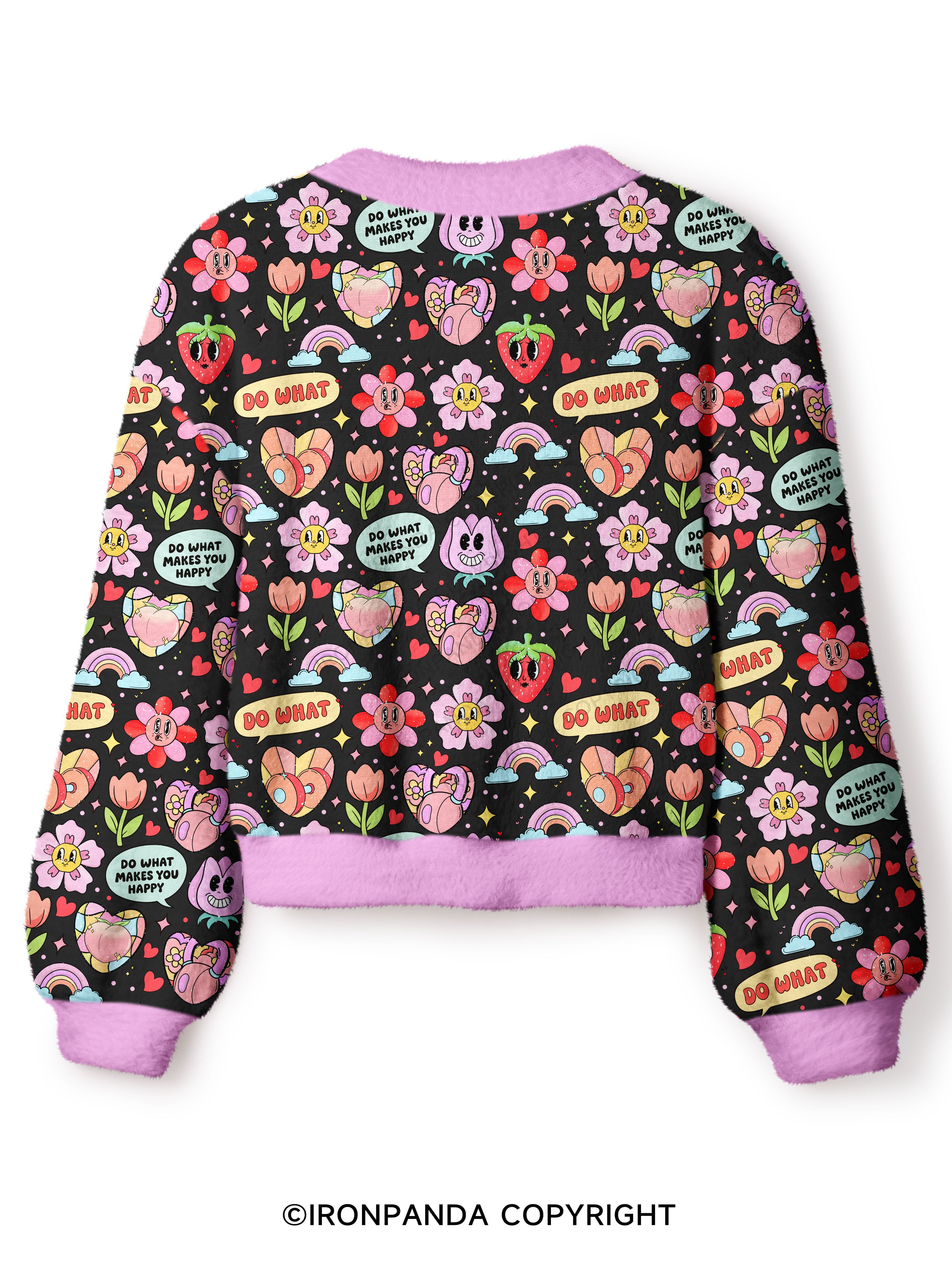 do what makes you happy Crop Ugly Cardigan Sweater