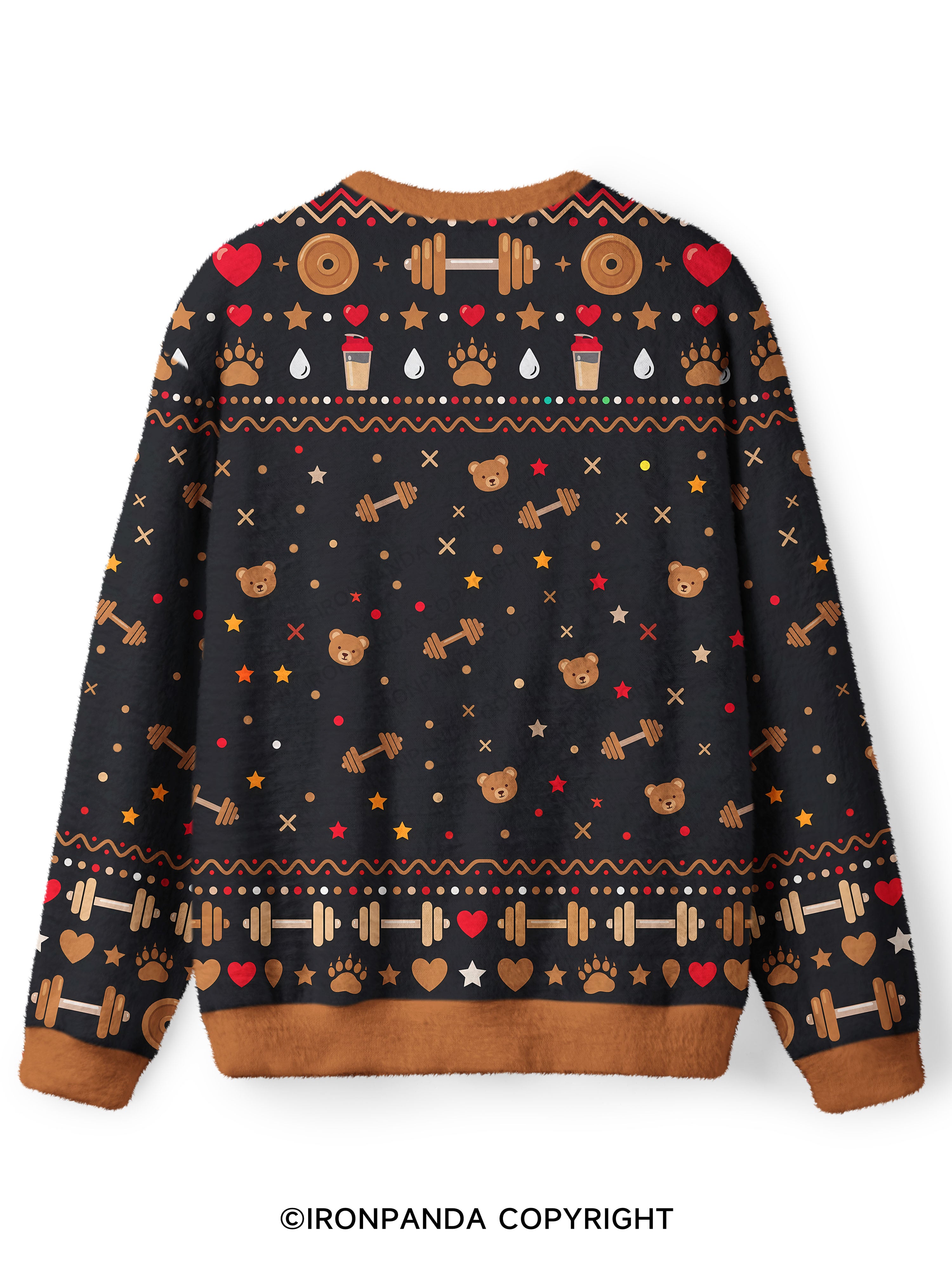 Exercise Bear Ugly Fuzzy Fleece Sweater