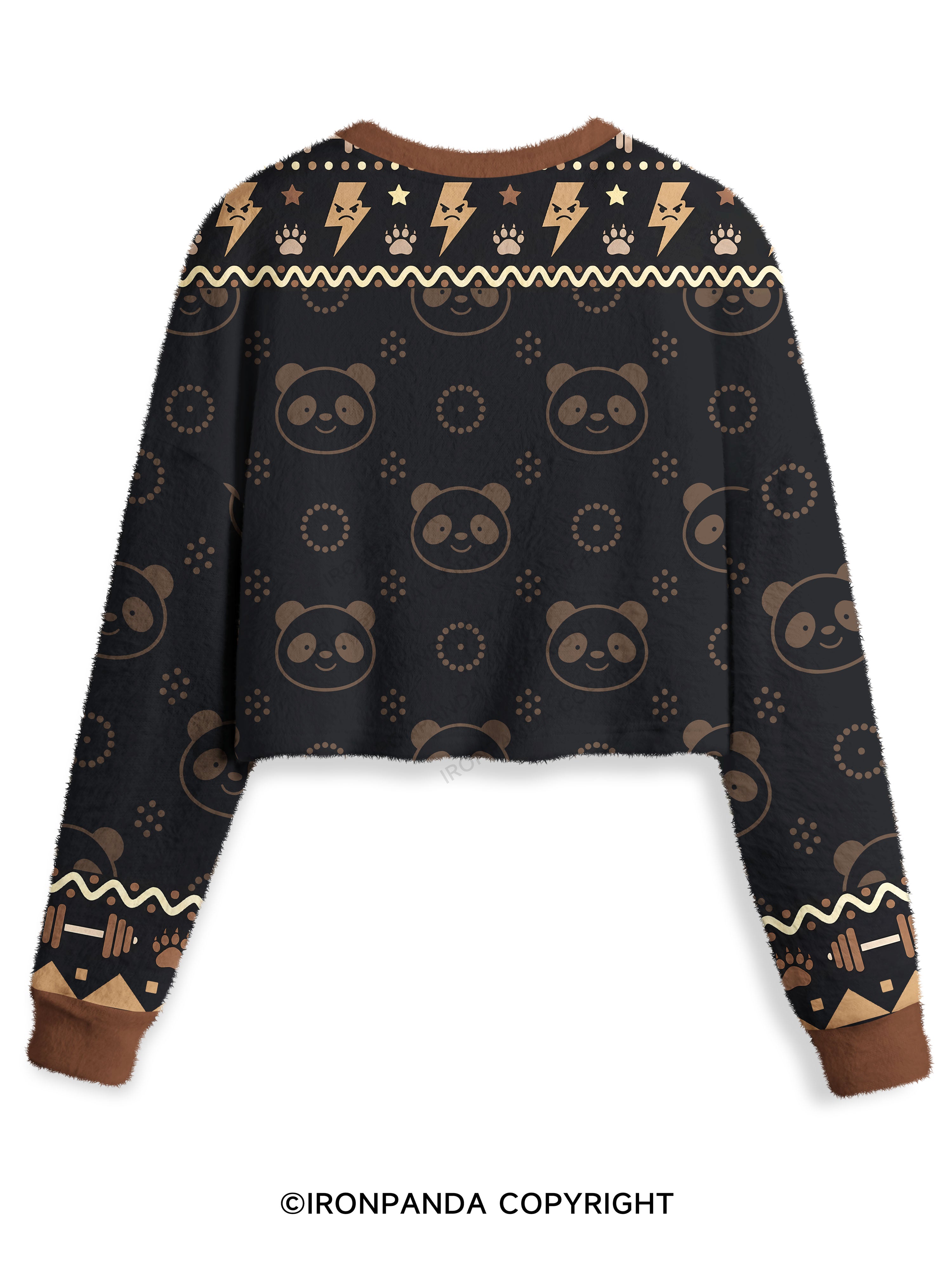 muscles in progress panda Crop Ugly Sweater