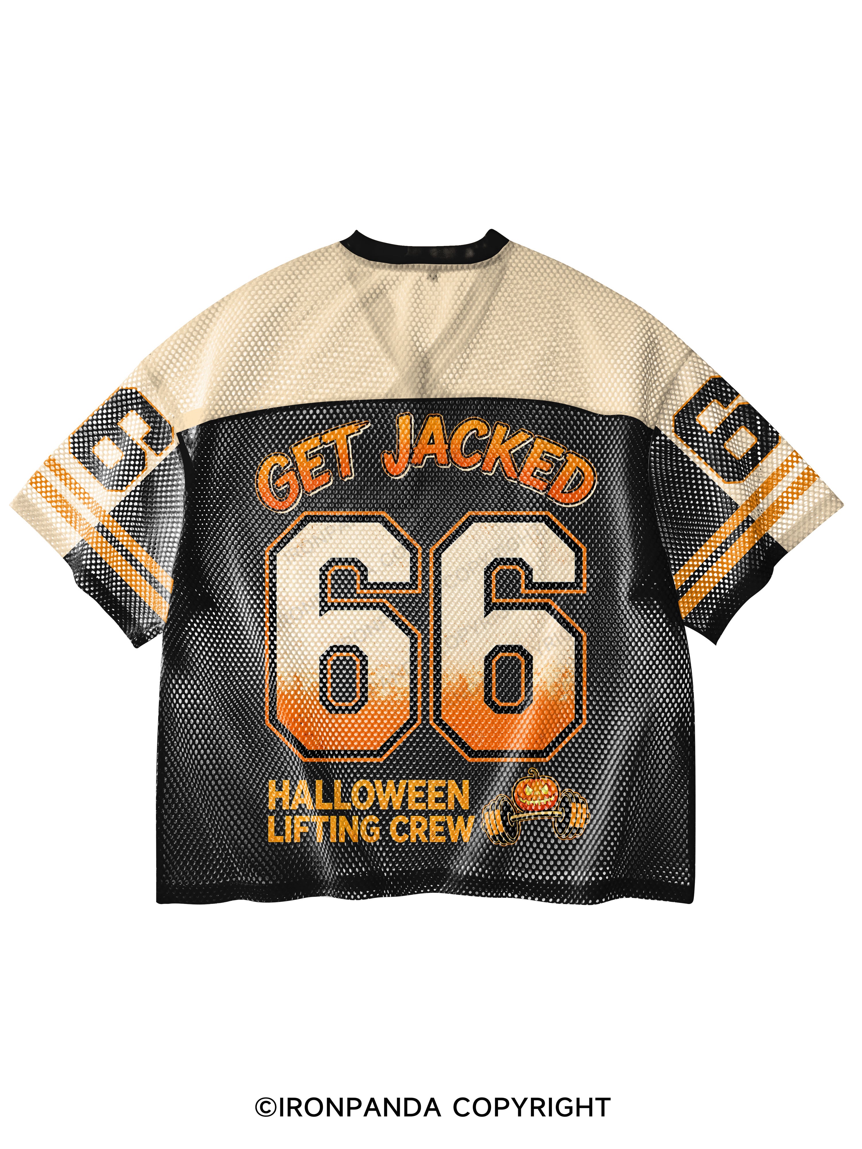 Lets Get Jacked V-Neck Open Hole Mesh Top