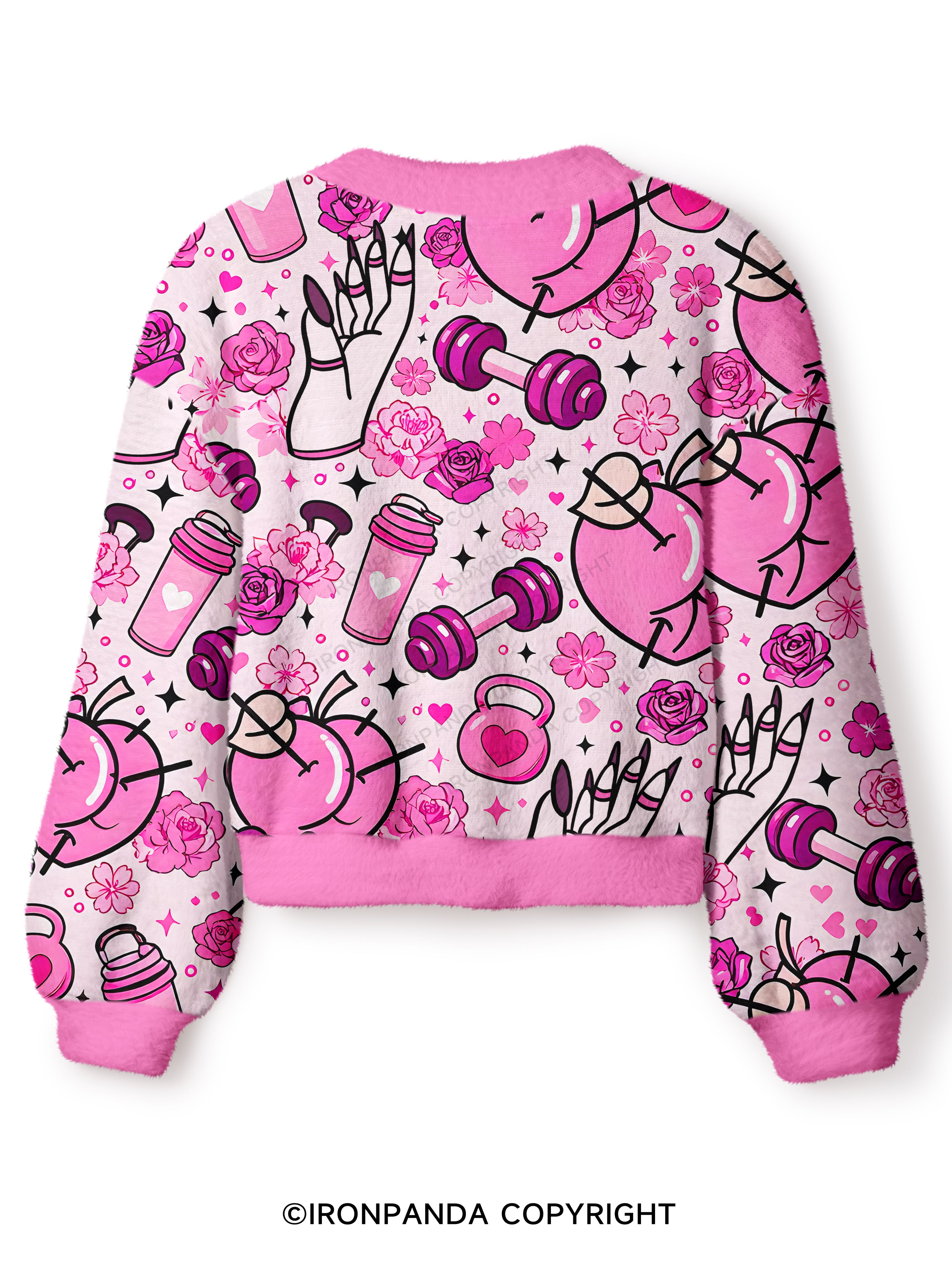 PEACHY VIBES GYM Crop Ugly Cardigan Sweater