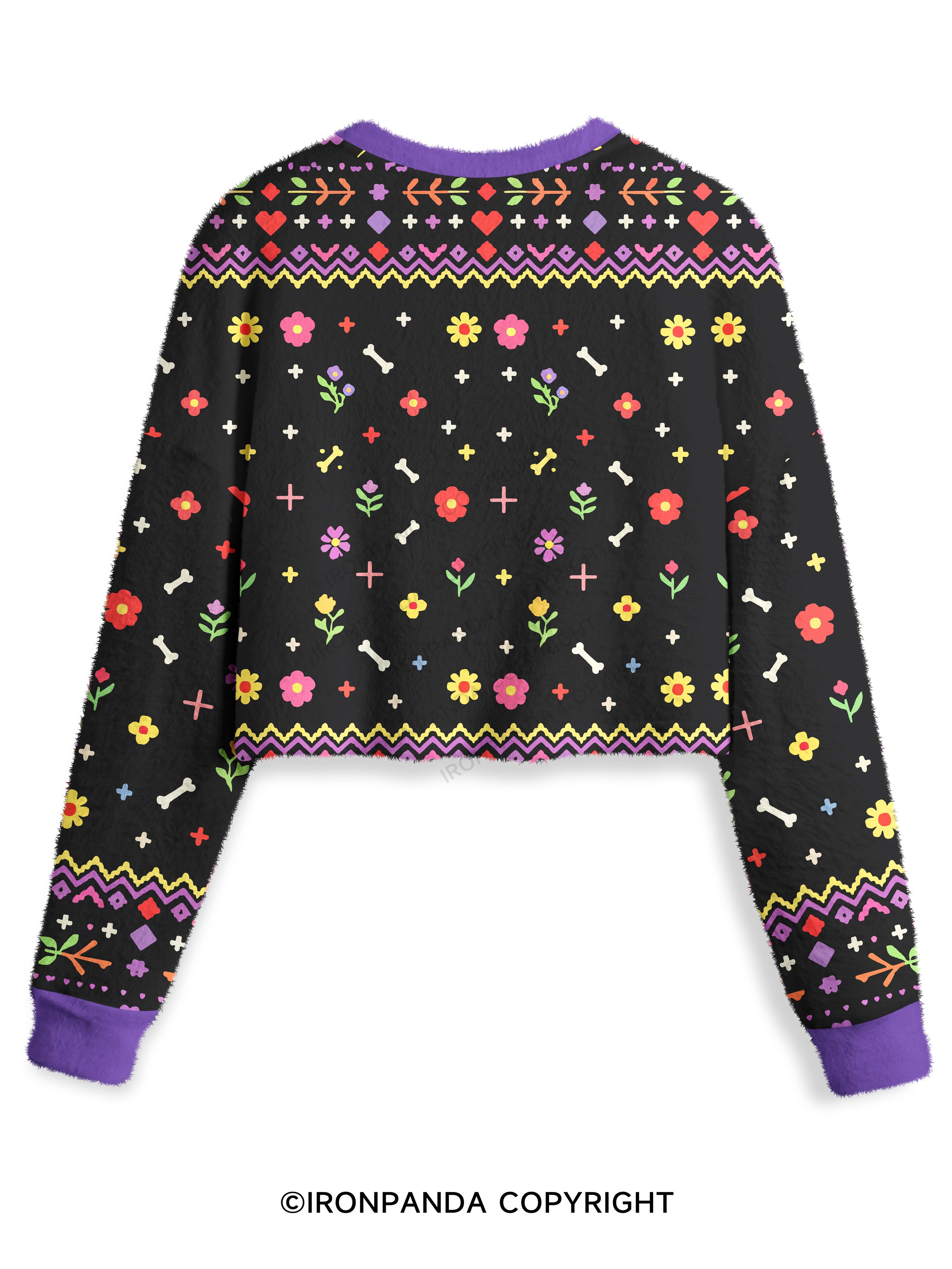 Skull Aesthetic Crop Ugly Sweater