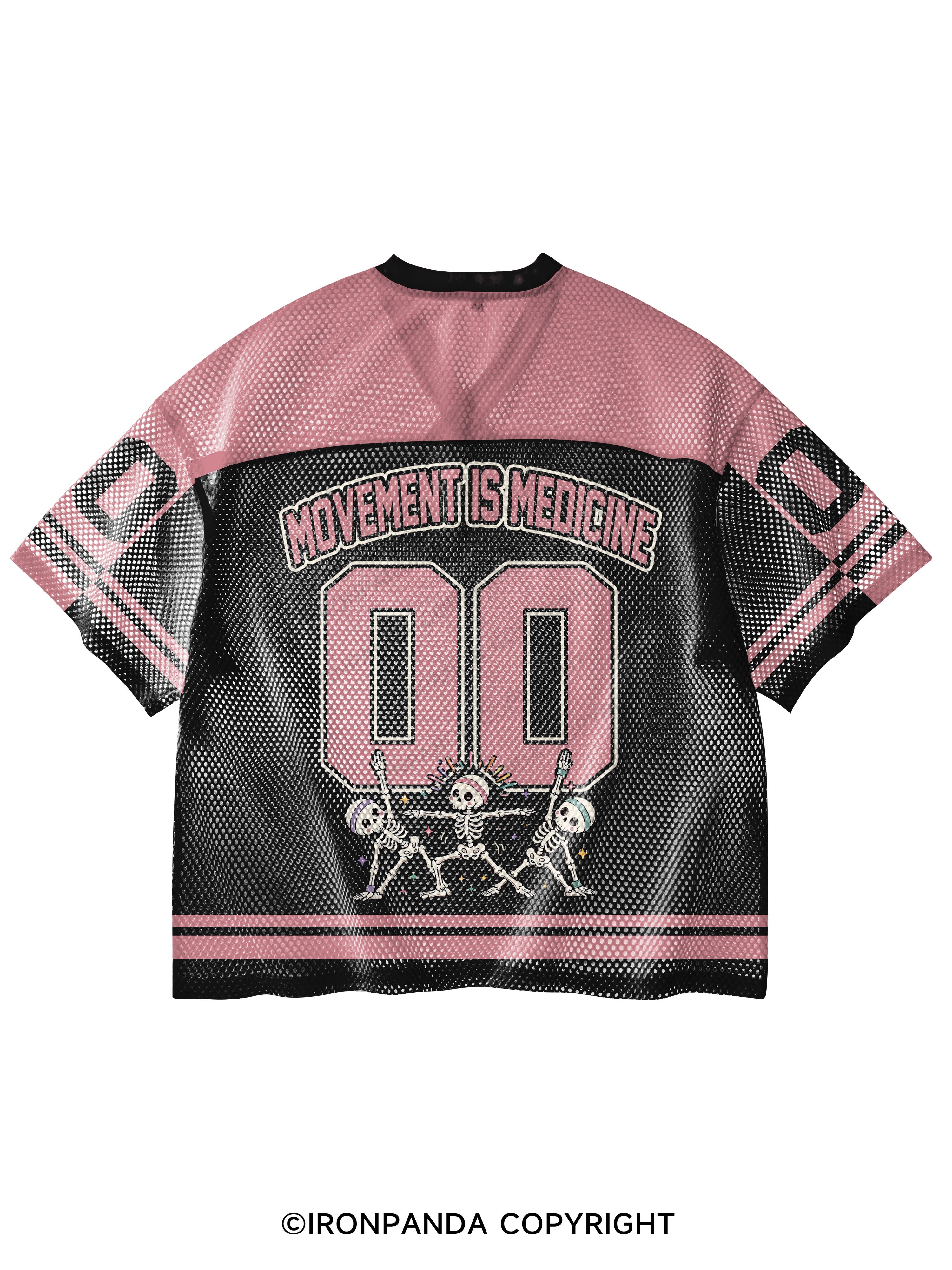 Movement Is Medicine V-Neck Open Hole Mesh Top