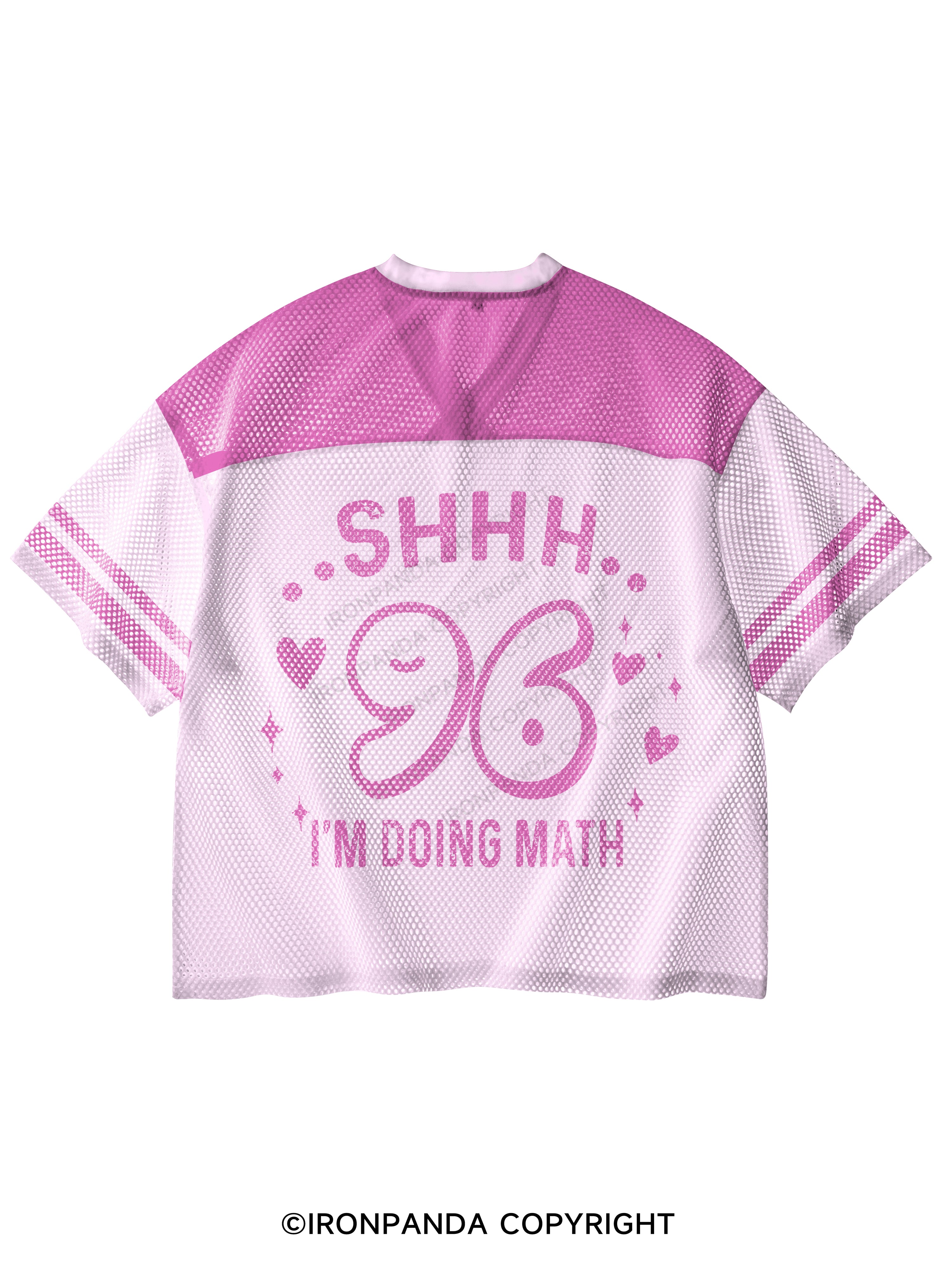 SHHH I'M DOING MATH V-Neck Open Hole Mesh Top