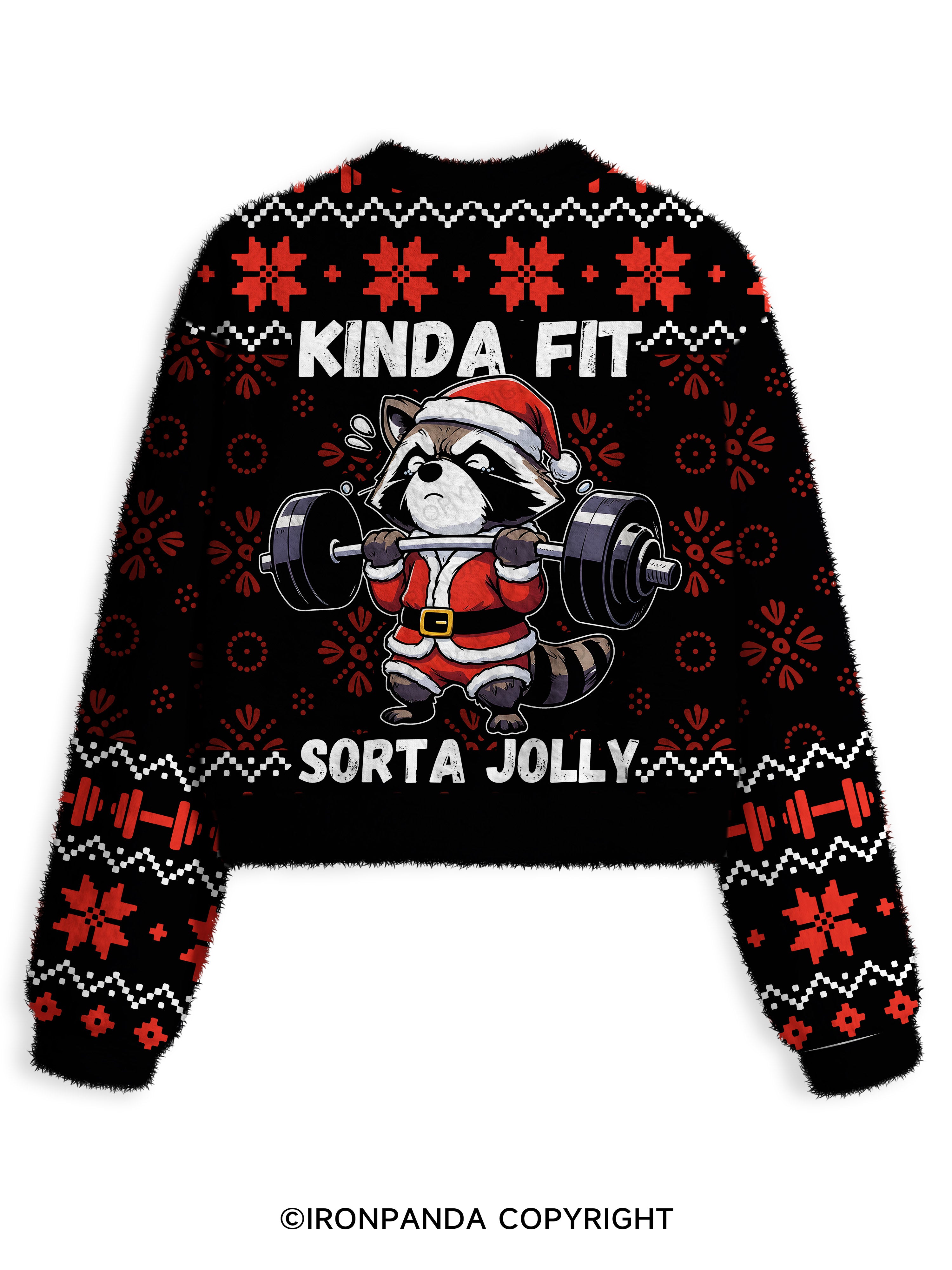 KINDA FIT, SORTA JOLLY Fuzzy Fleece Crop Sweater