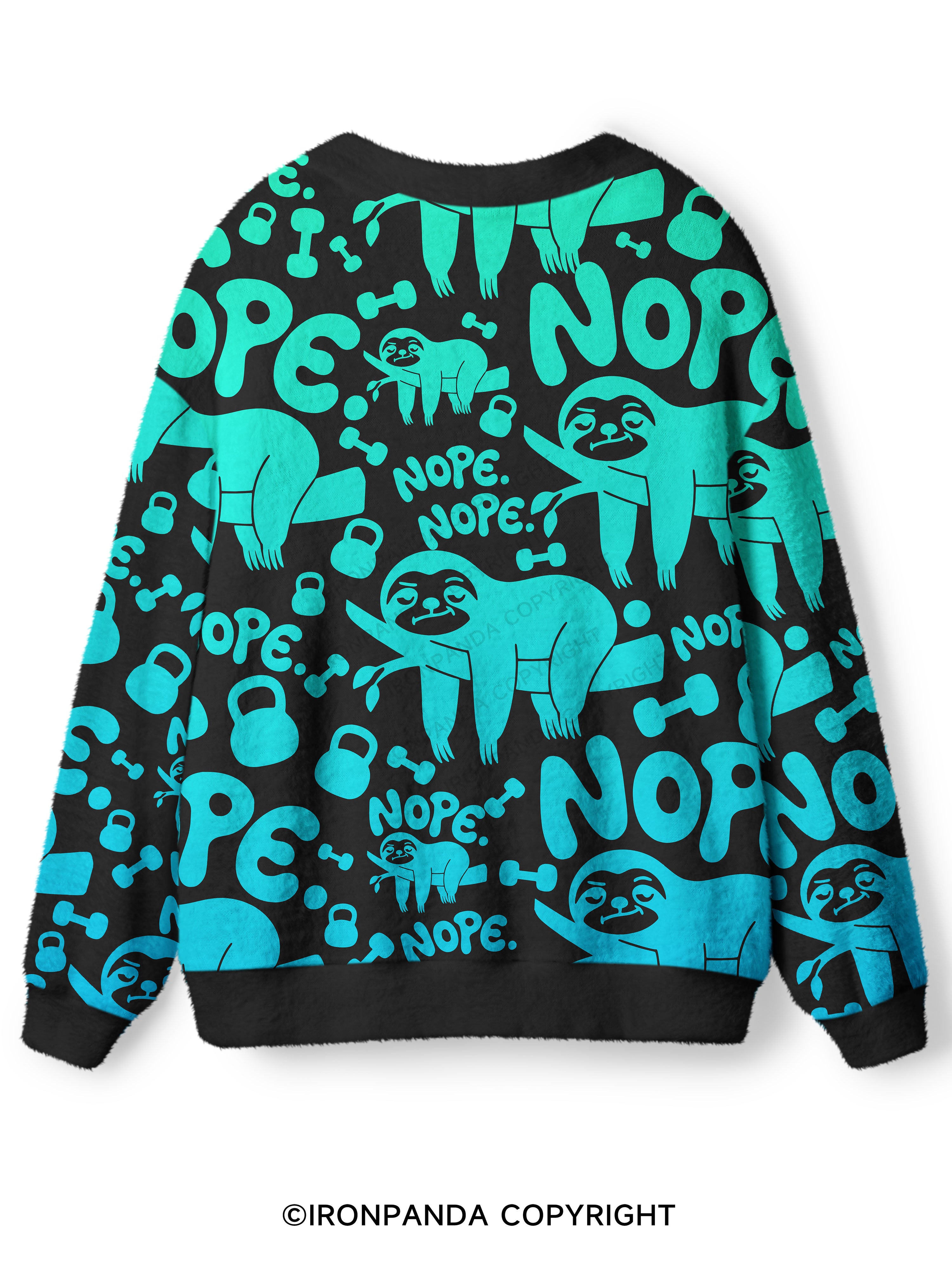 NO TODAY SLOTH Ugly Cardigan Sweater