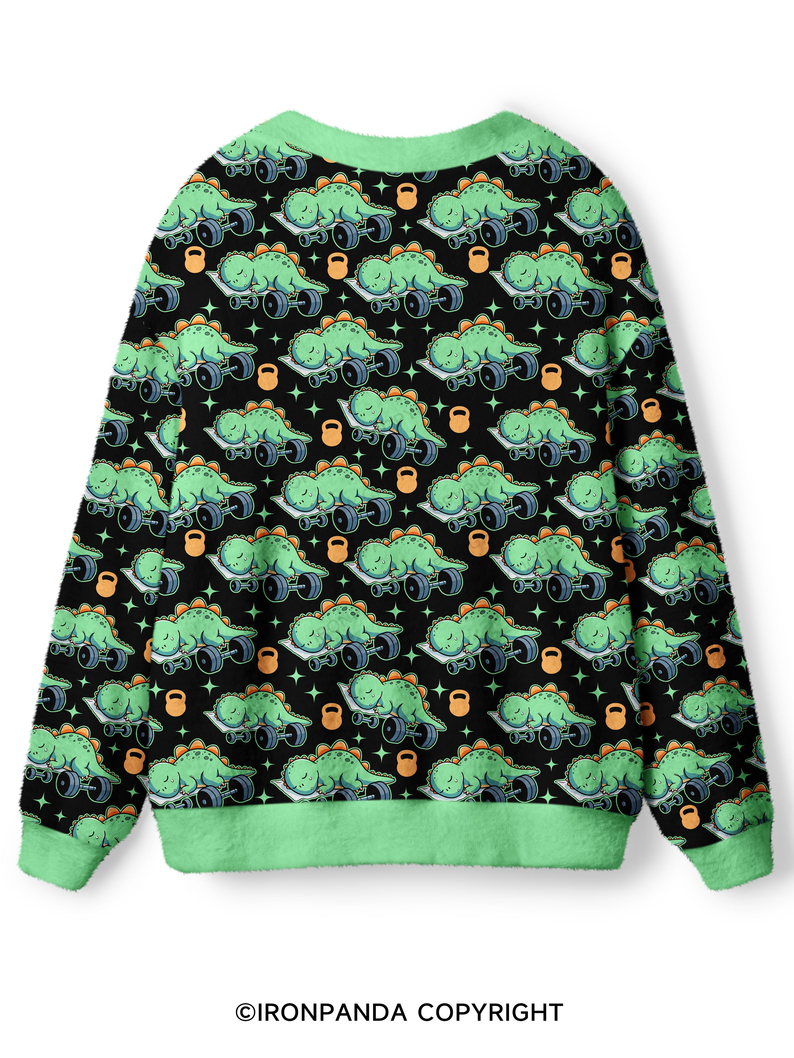Dino-Sore Sleep Ugly Cardigan Sweater