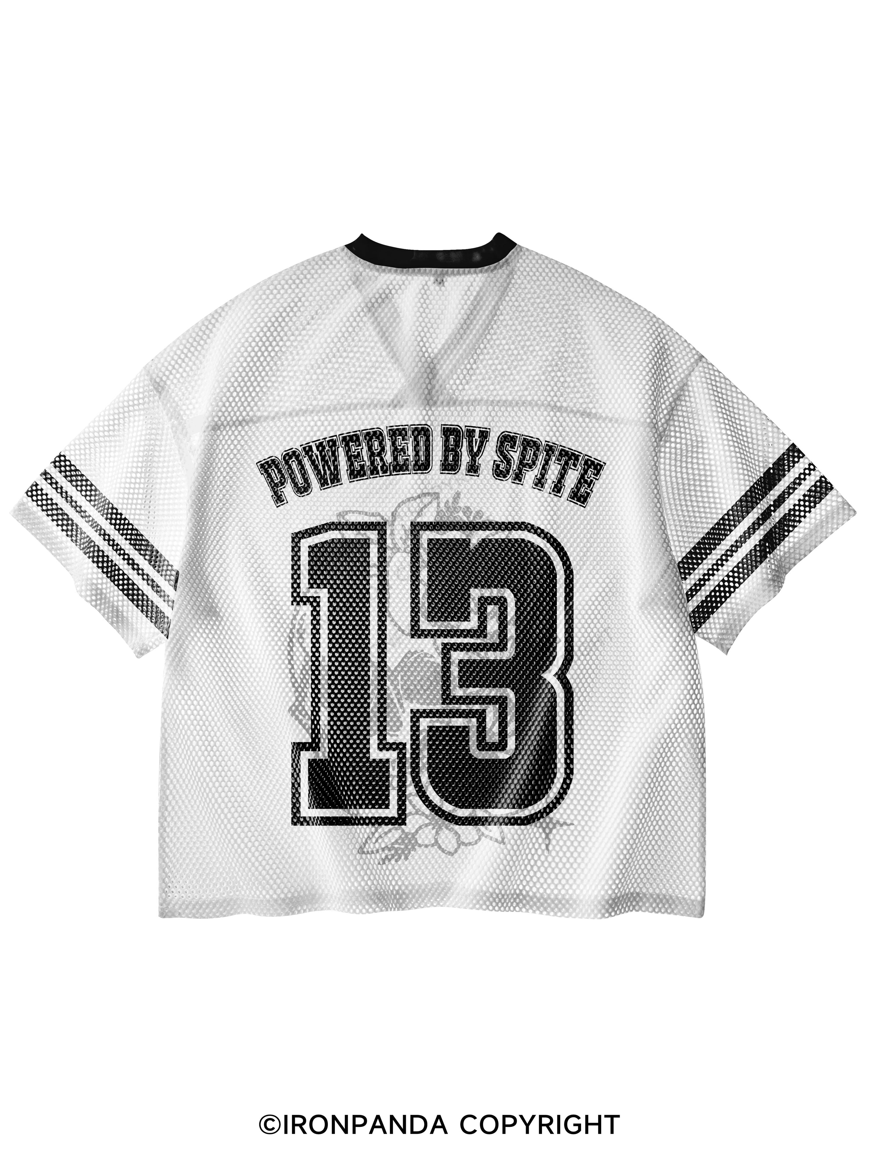 SURVIVING PURELY OUT OF SPITE FUNNY SKULL V-Neck Open Hole Mesh Top