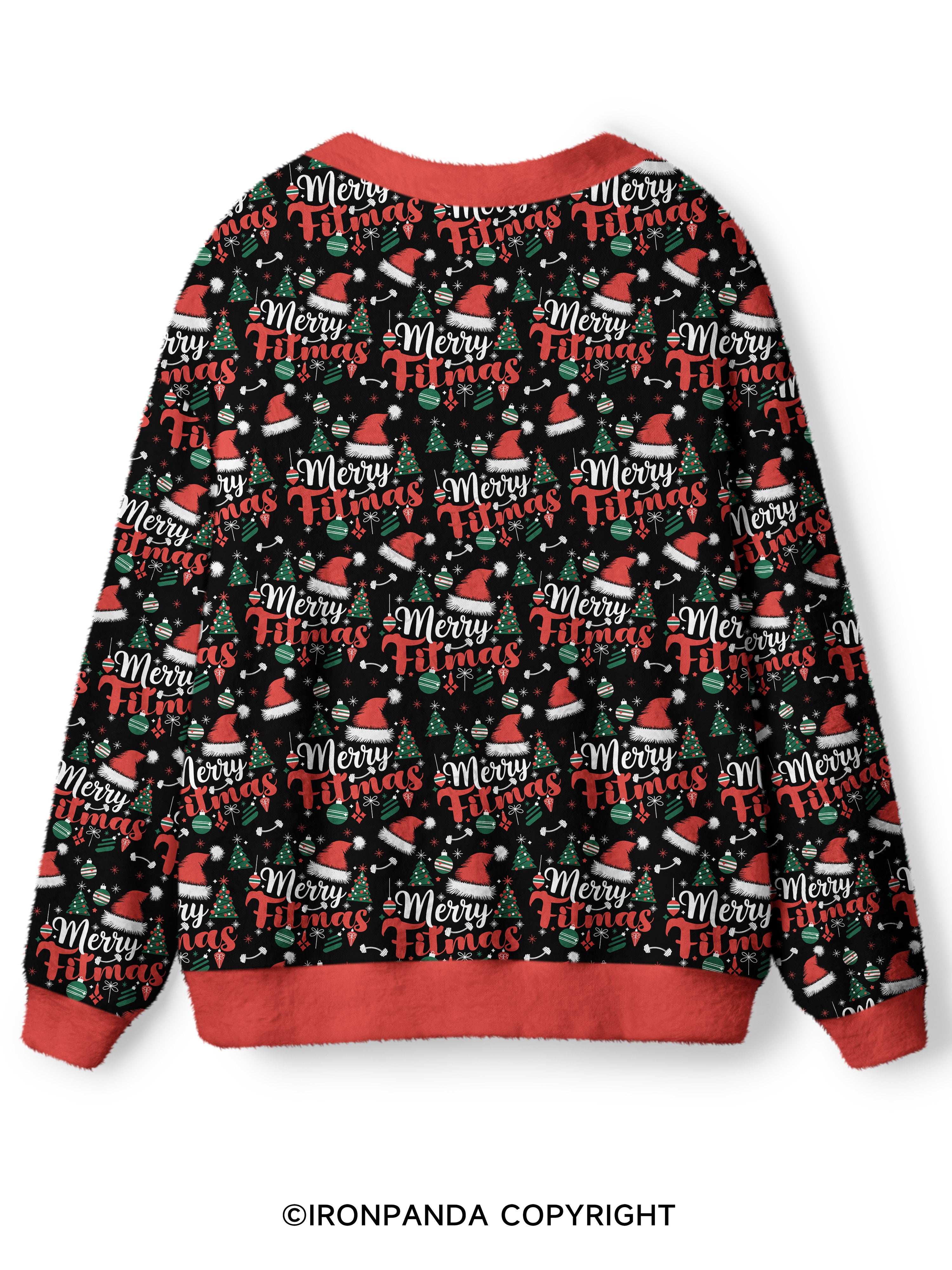 Merry Fitmas Ugly Cardigan Sweater