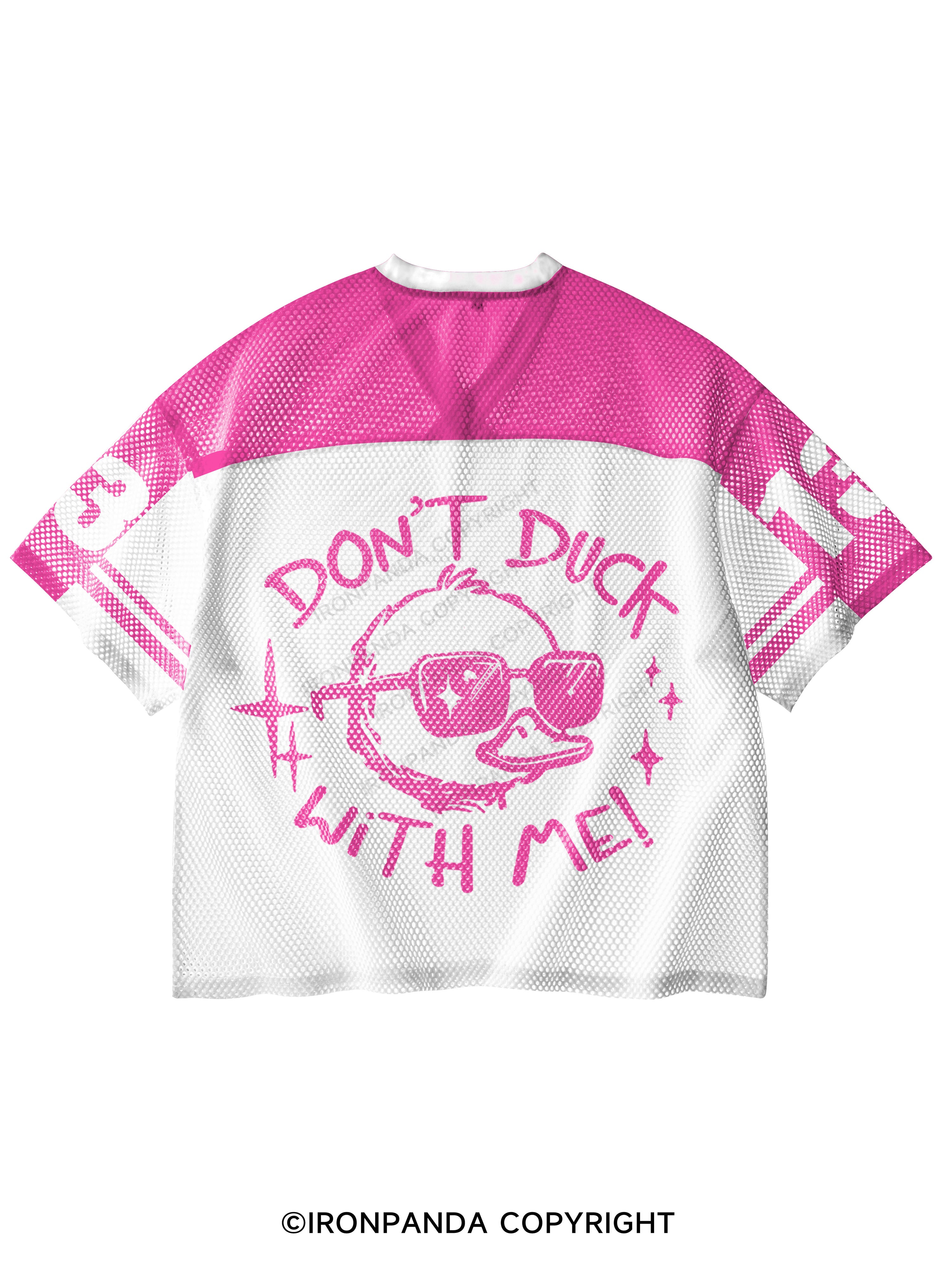 Don't duck with me V-Neck Open Hole Mesh Top