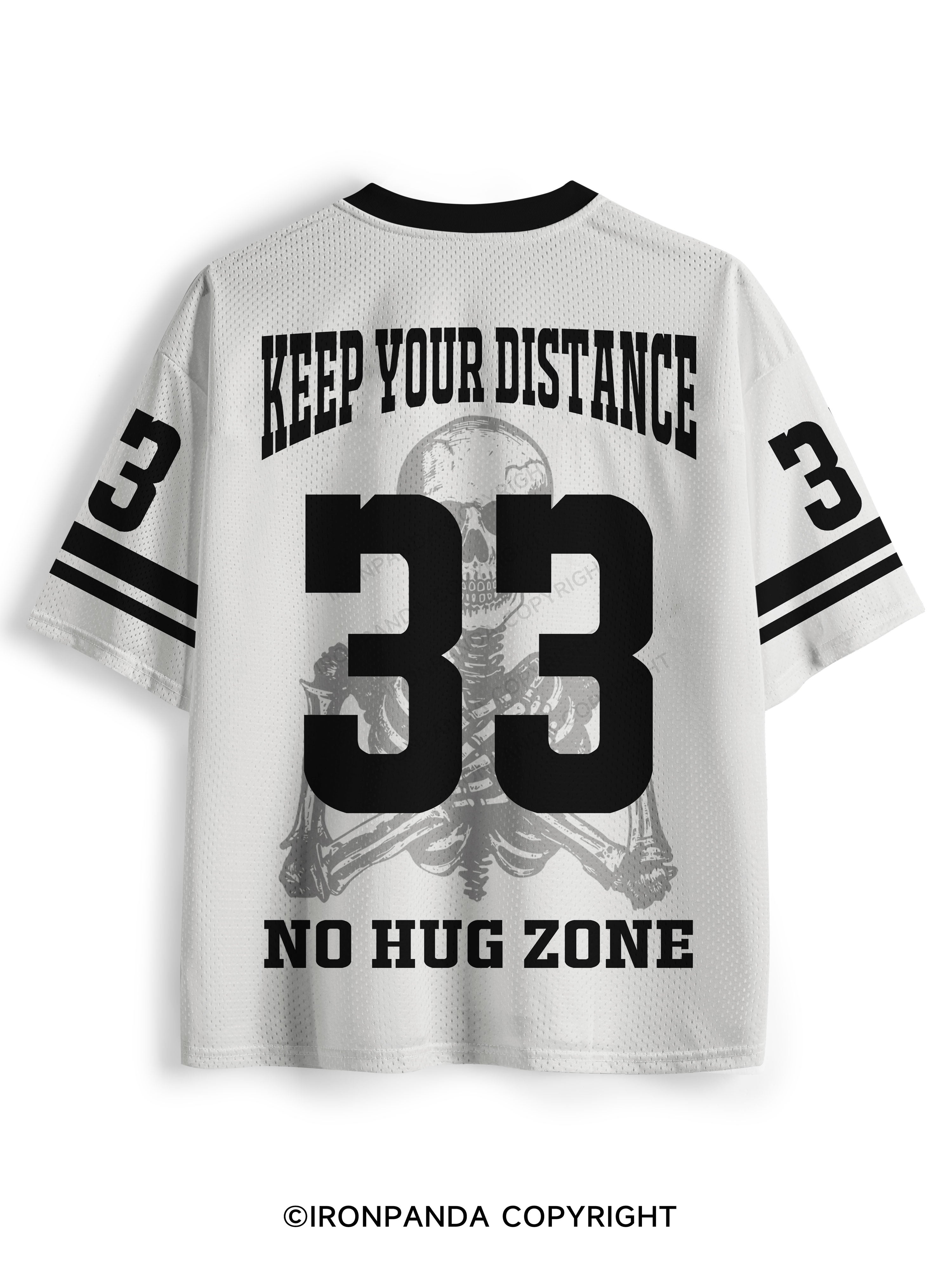 Free Hugs Just Kidding Don't Touch Me Skeleton Mesh Jersey