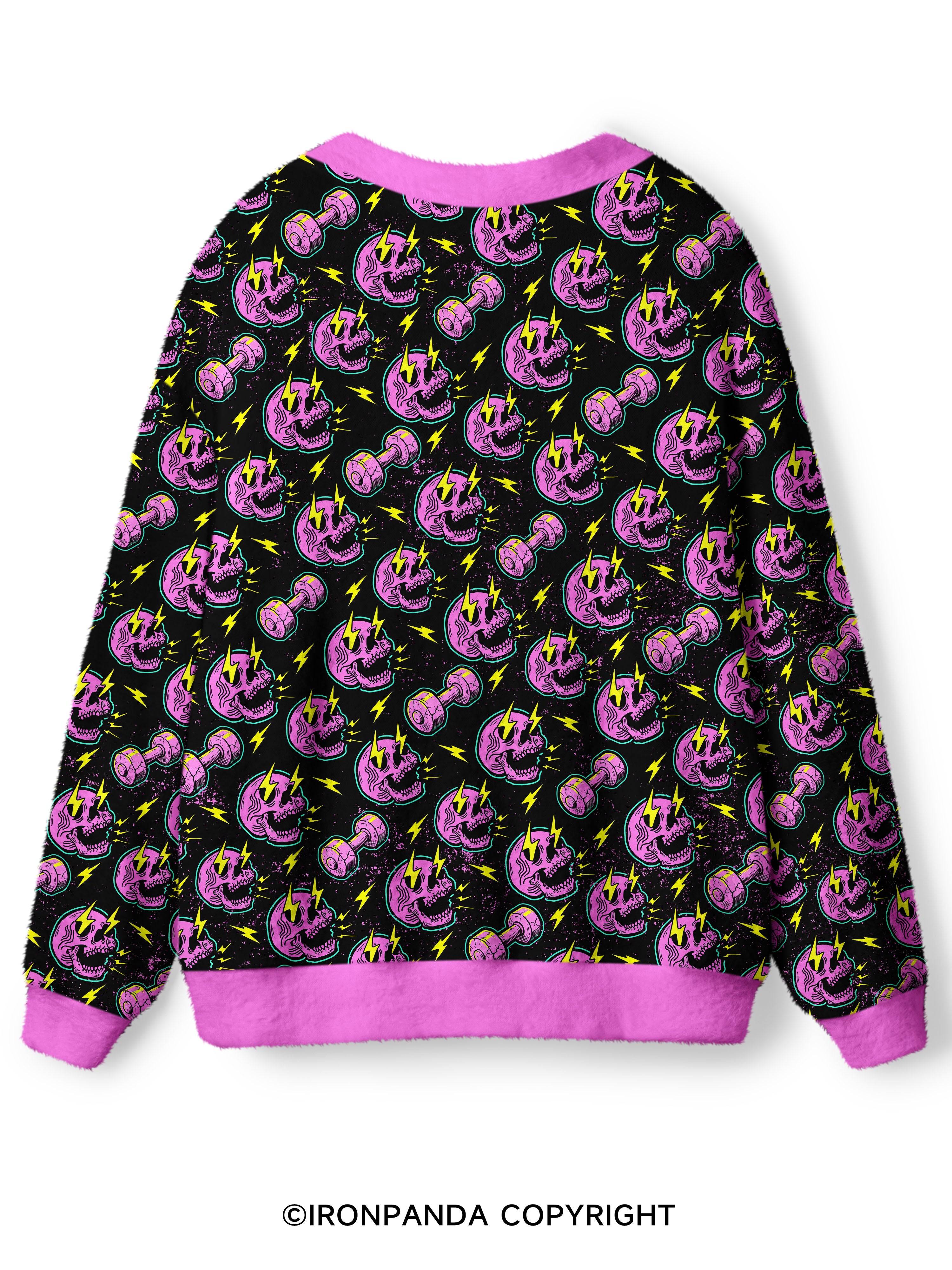 LIGHTNING SKELETON Ugly Cardigan Sweater