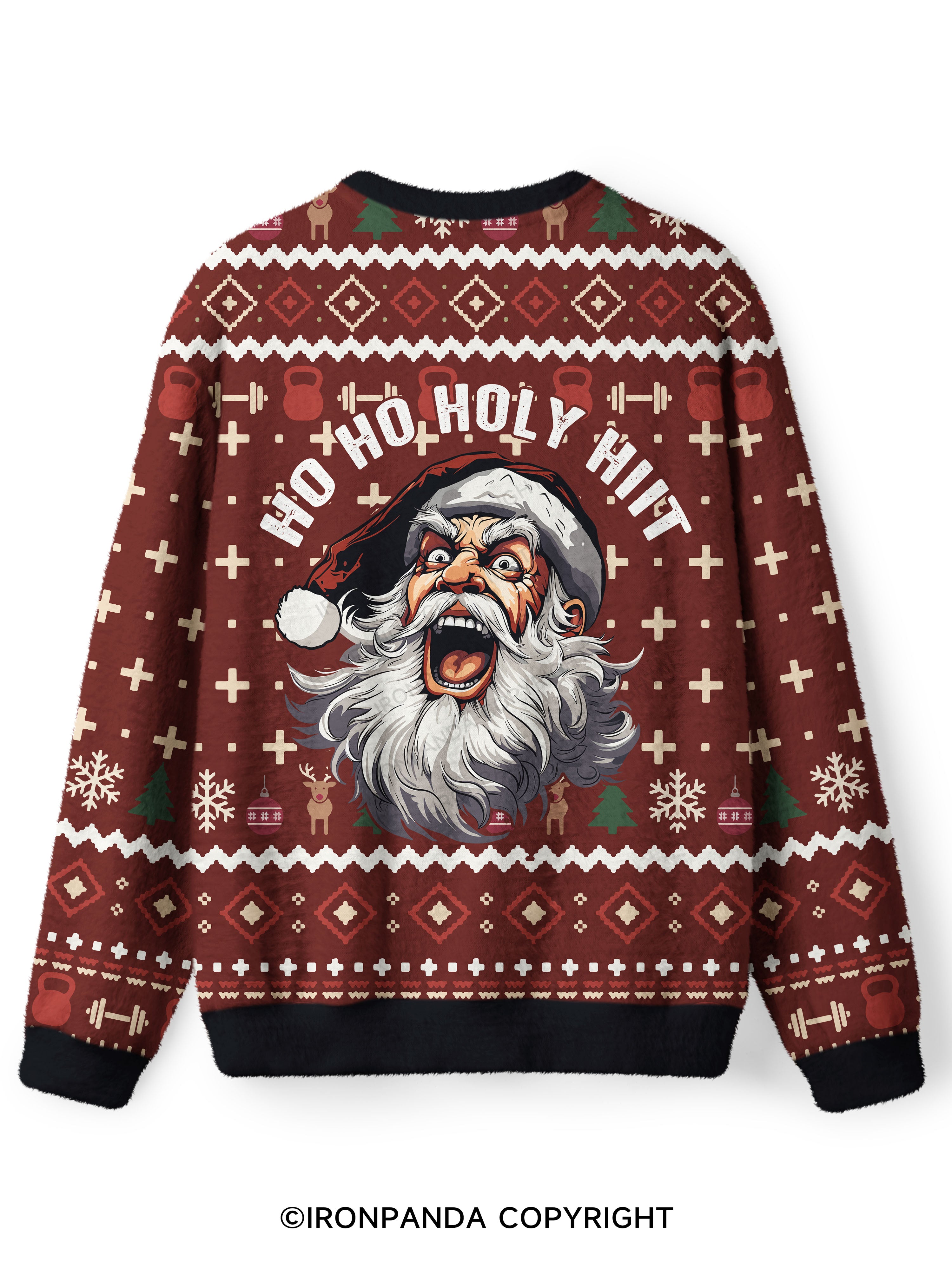 HO HO HOLY HIIT Ugly Fuzzy Fleece Sweater