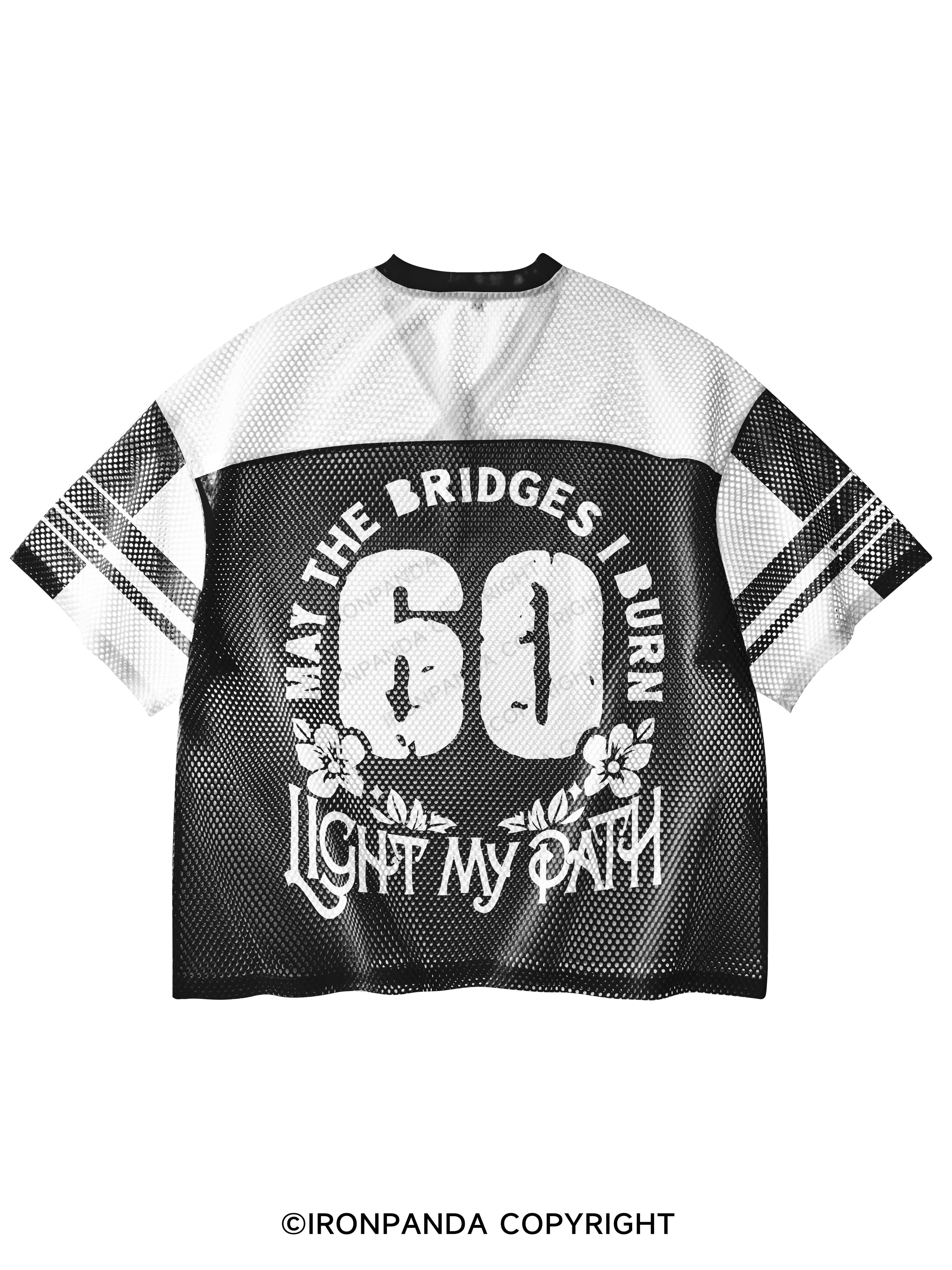 May The Bridges I Burn Light The Way Gym V-Neck Open Hole Mesh Top