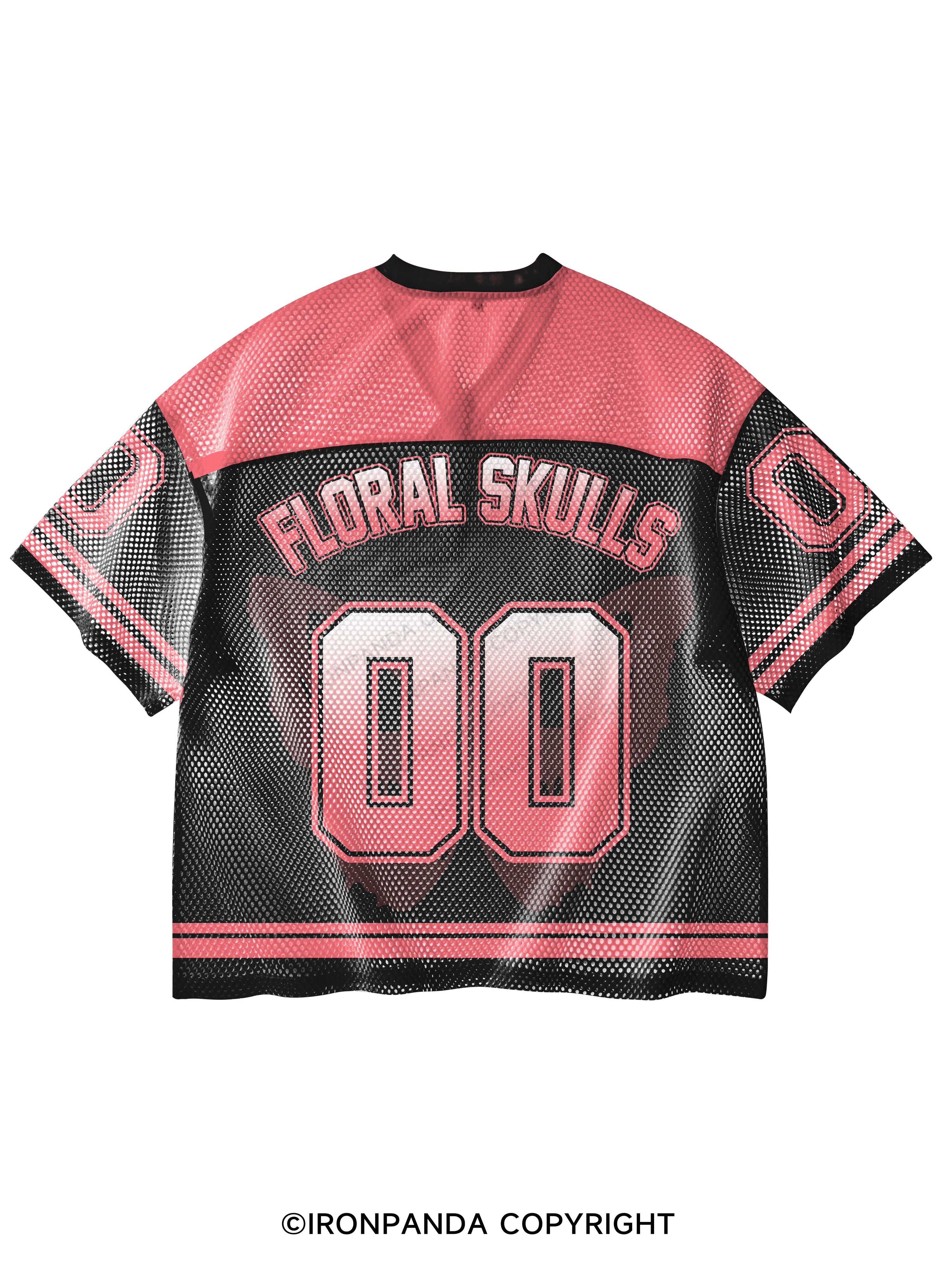 Skull Aesthetic V-Neck Open Hole Mesh Top