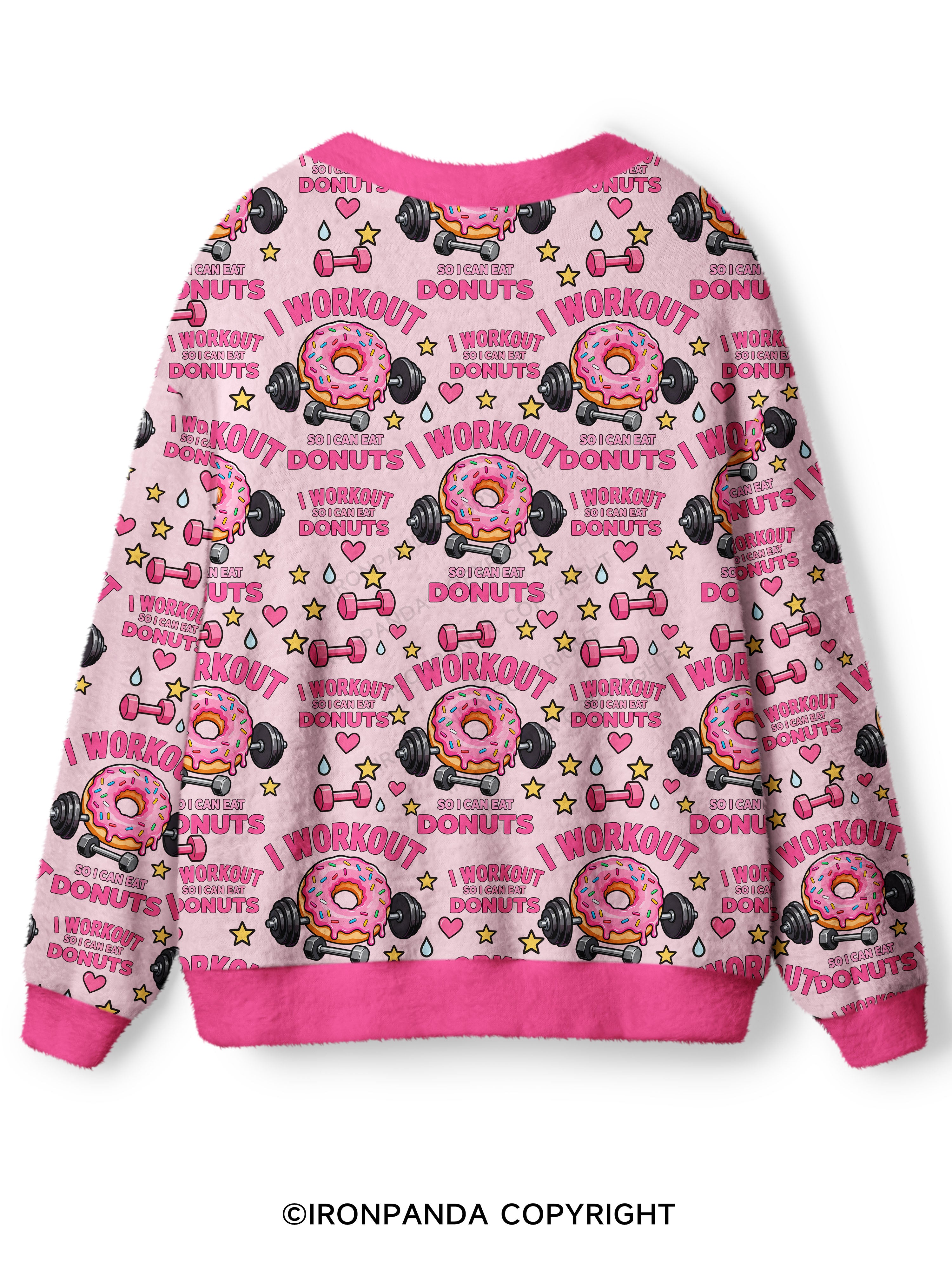 I Workout So I Can Eat Donuts Ugly Cardigan Sweater