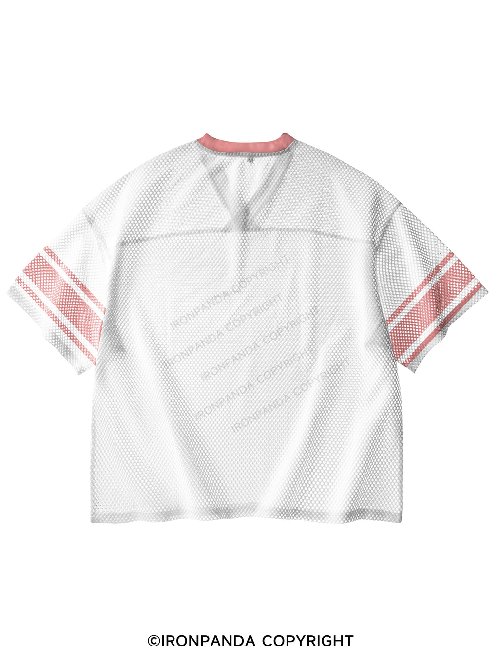 WORKIN MY PUFF INTO TUFF Tri  V-Neck Open Hole Mesh Top