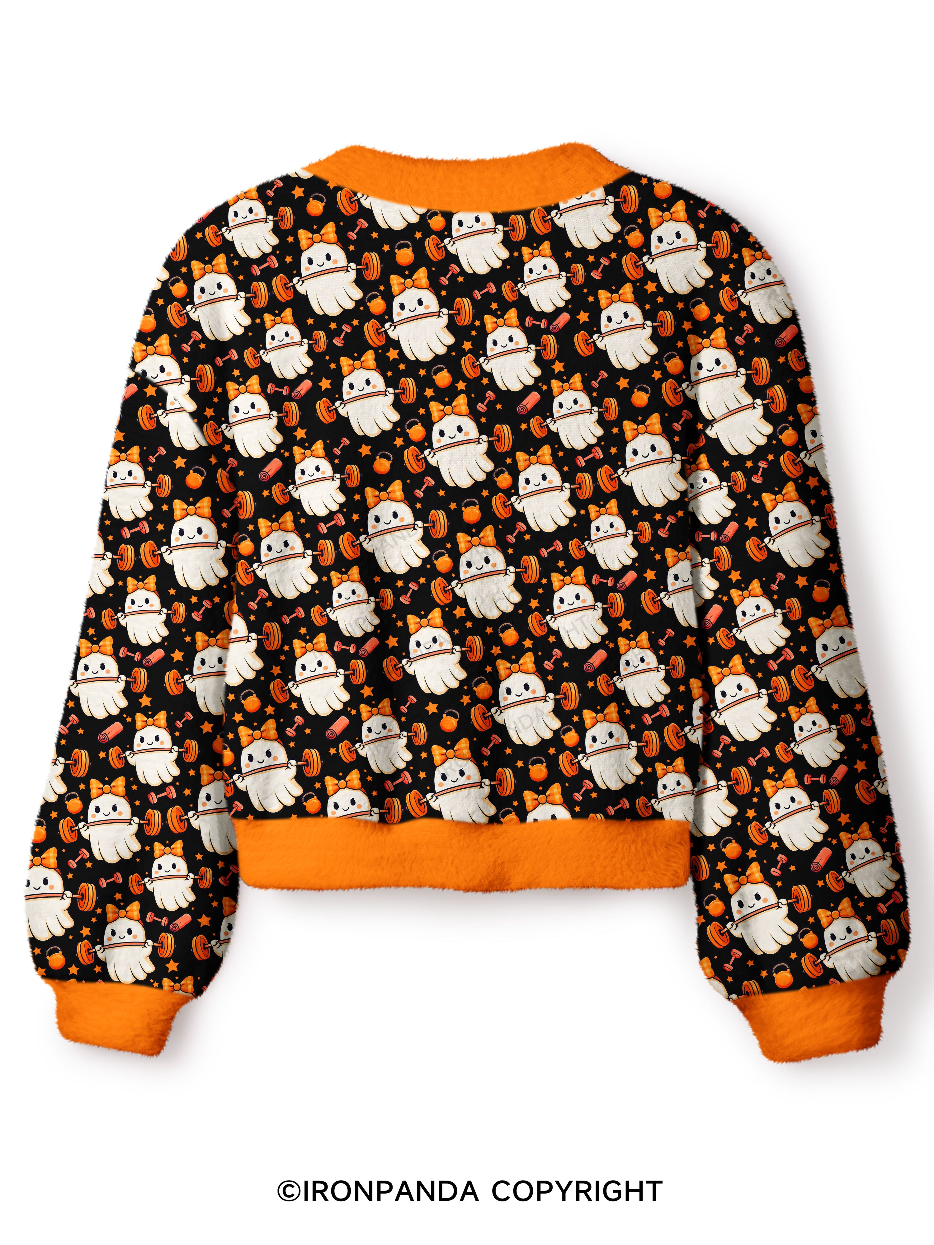 WORKING ON MY BOOTY Crop Ugly Cardigan Sweater