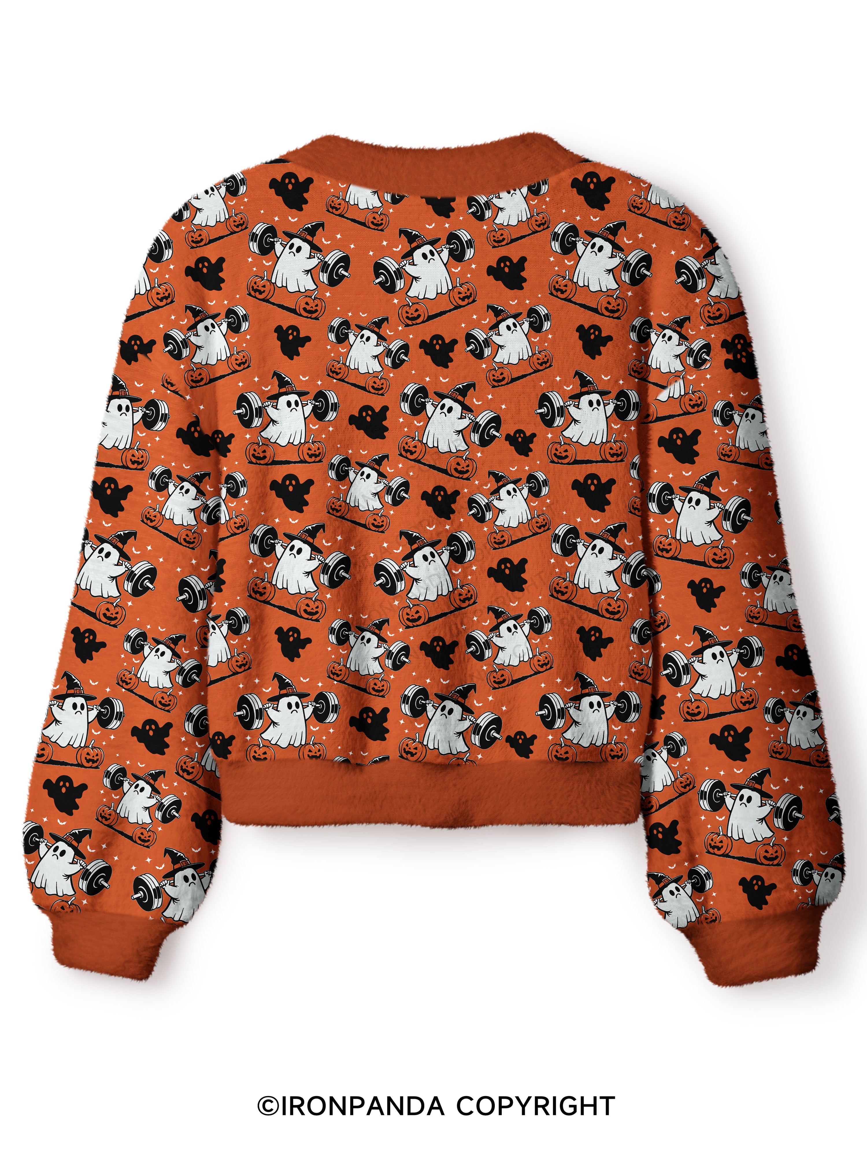 NO TRICKS JUST REPS Crop Ugly Cardigan Sweater