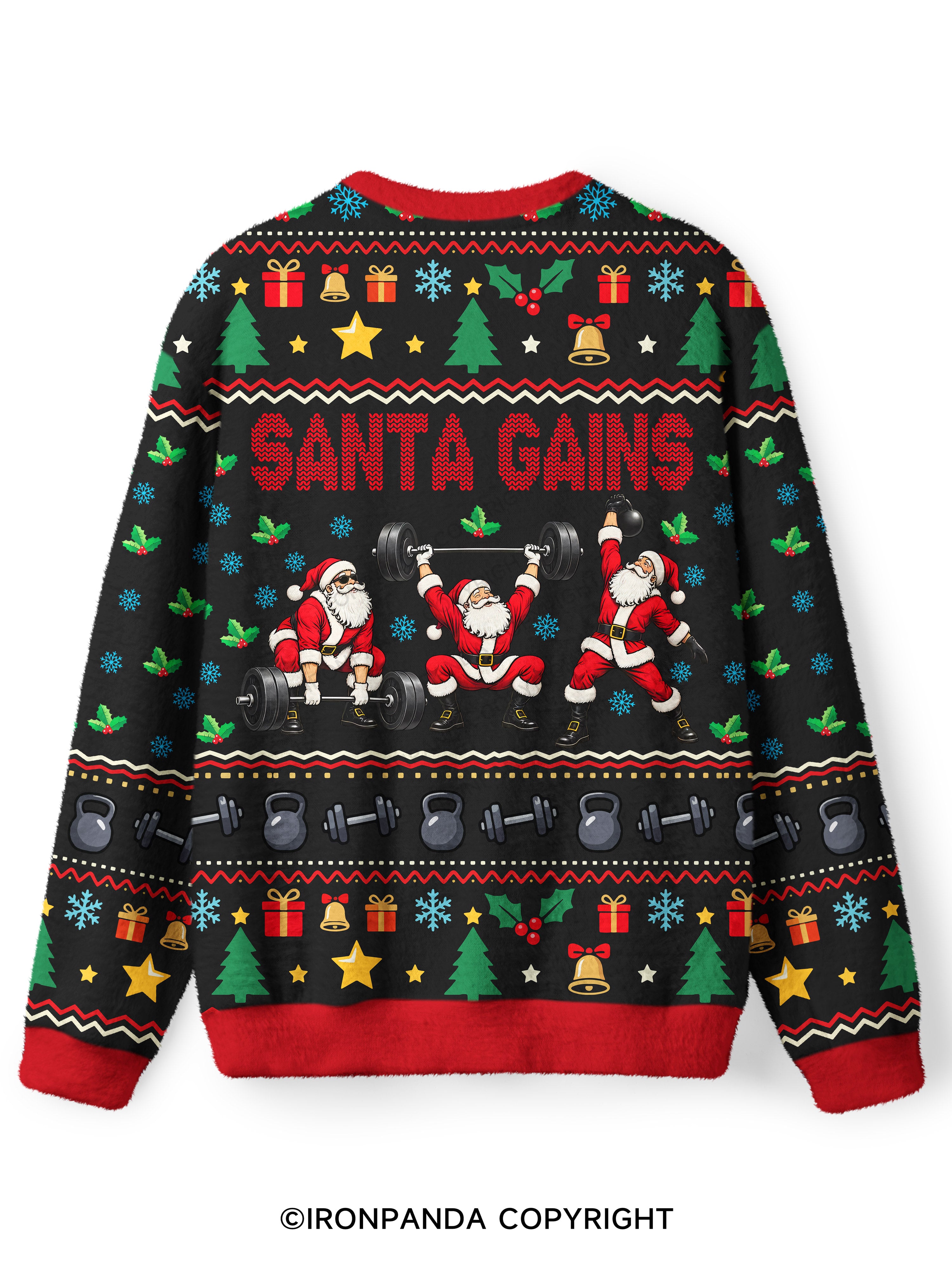 SANTA GAINS Ugly Fuzzy Fleece Sweater