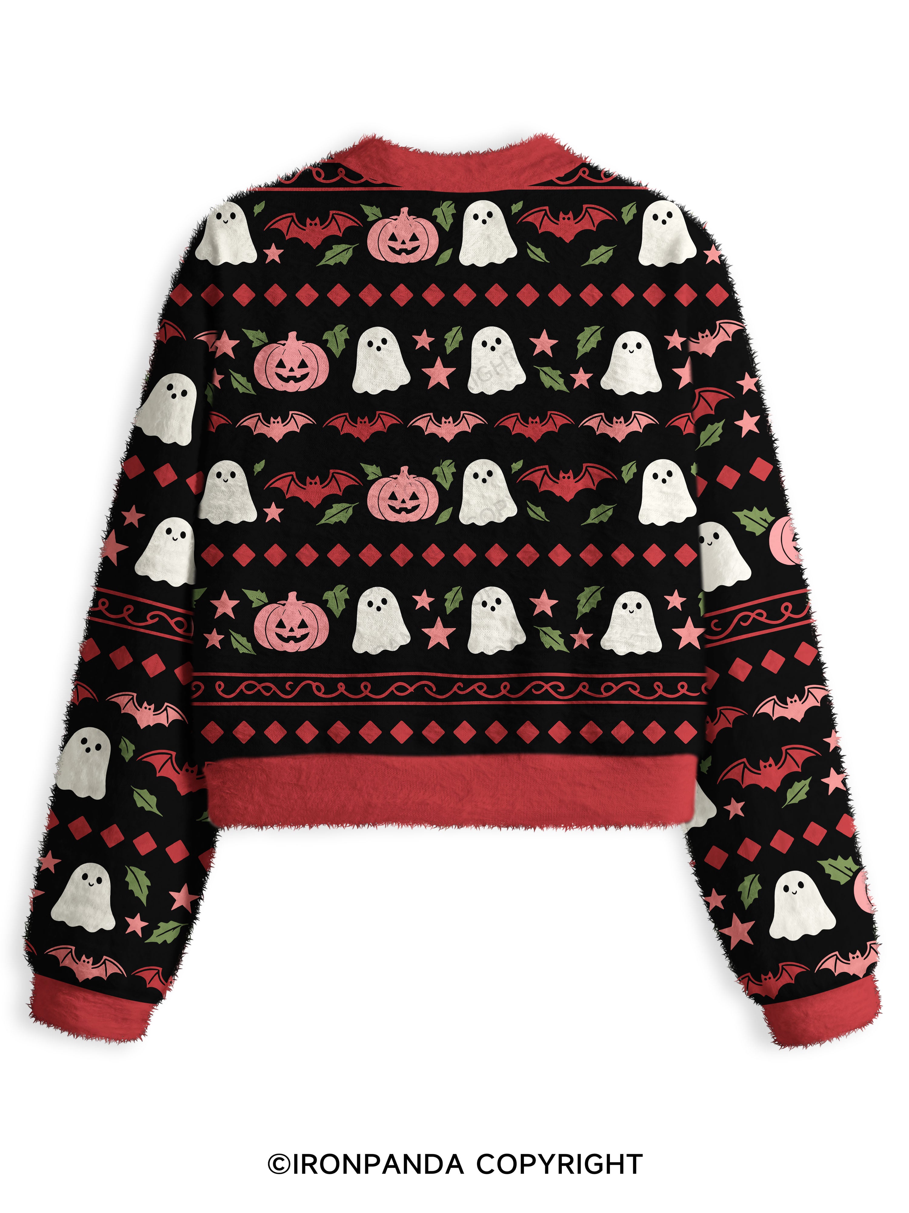 GHOULS JUST WANNA HAVE GUNS Fuzzy Fleece Crop Sweater