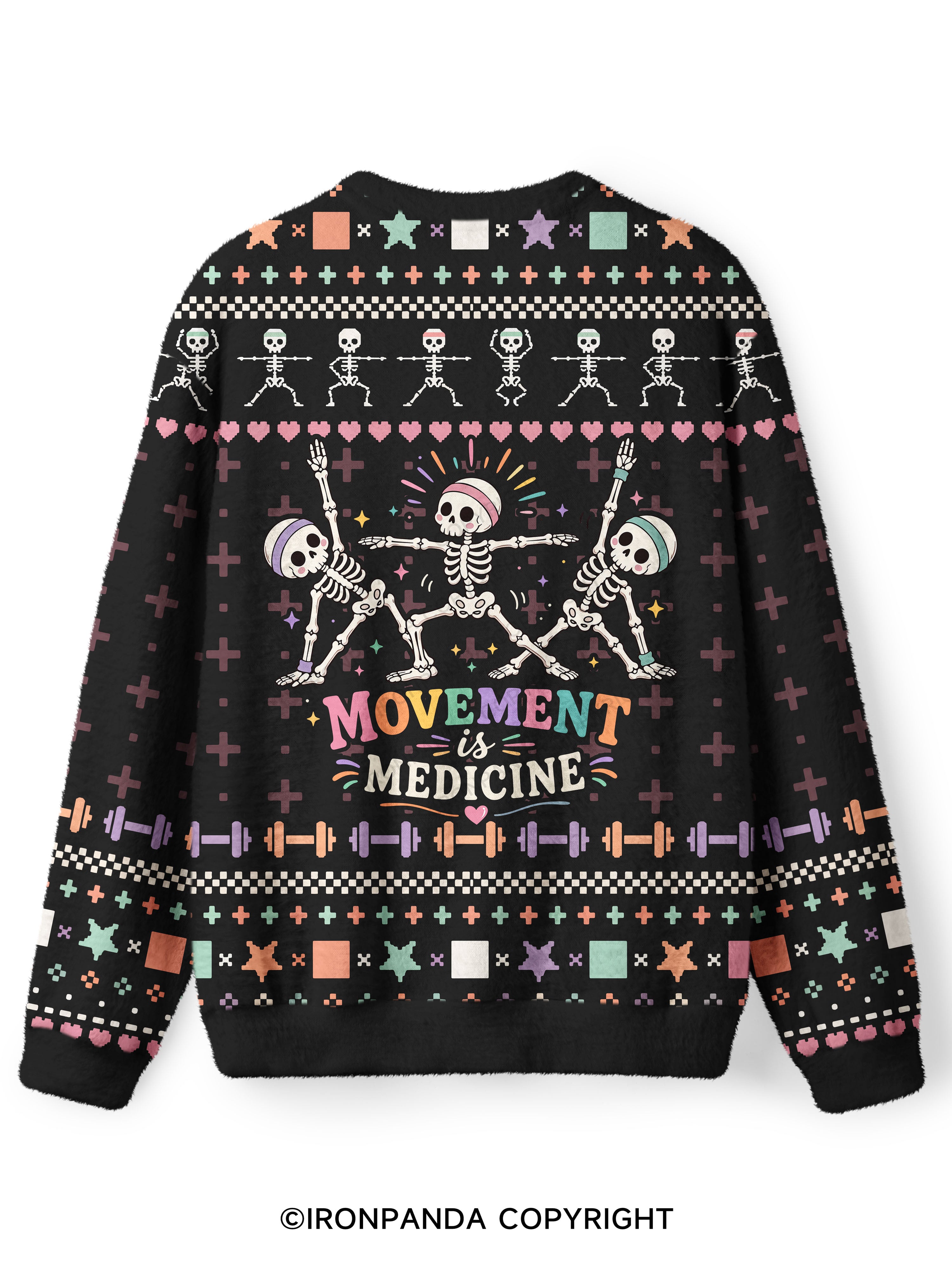 Movement Is Medicine Ugly Fuzzy Fleece Sweater