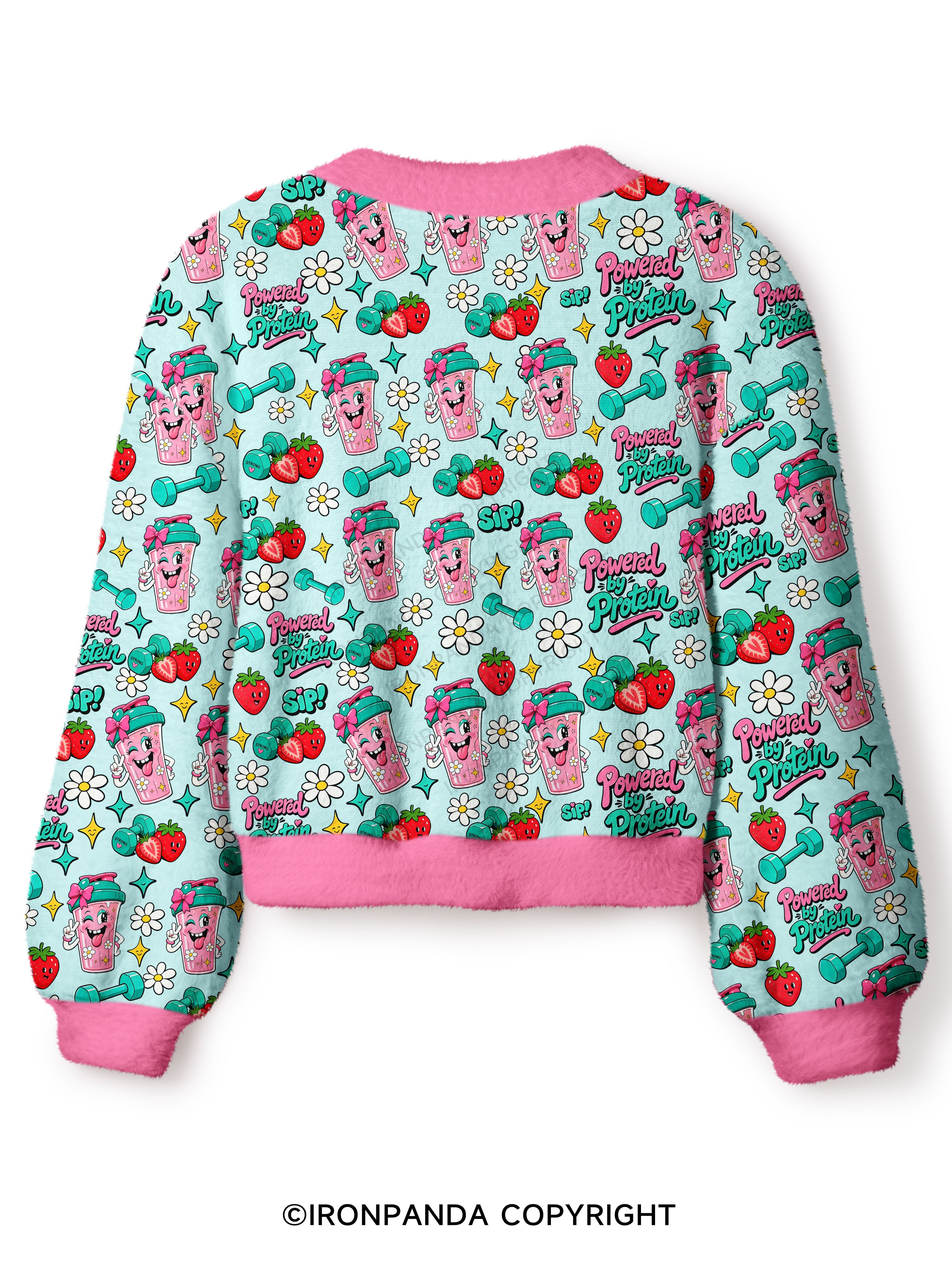 POWERED BY PROTEIN GYM Crop Ugly Cardigan Sweater