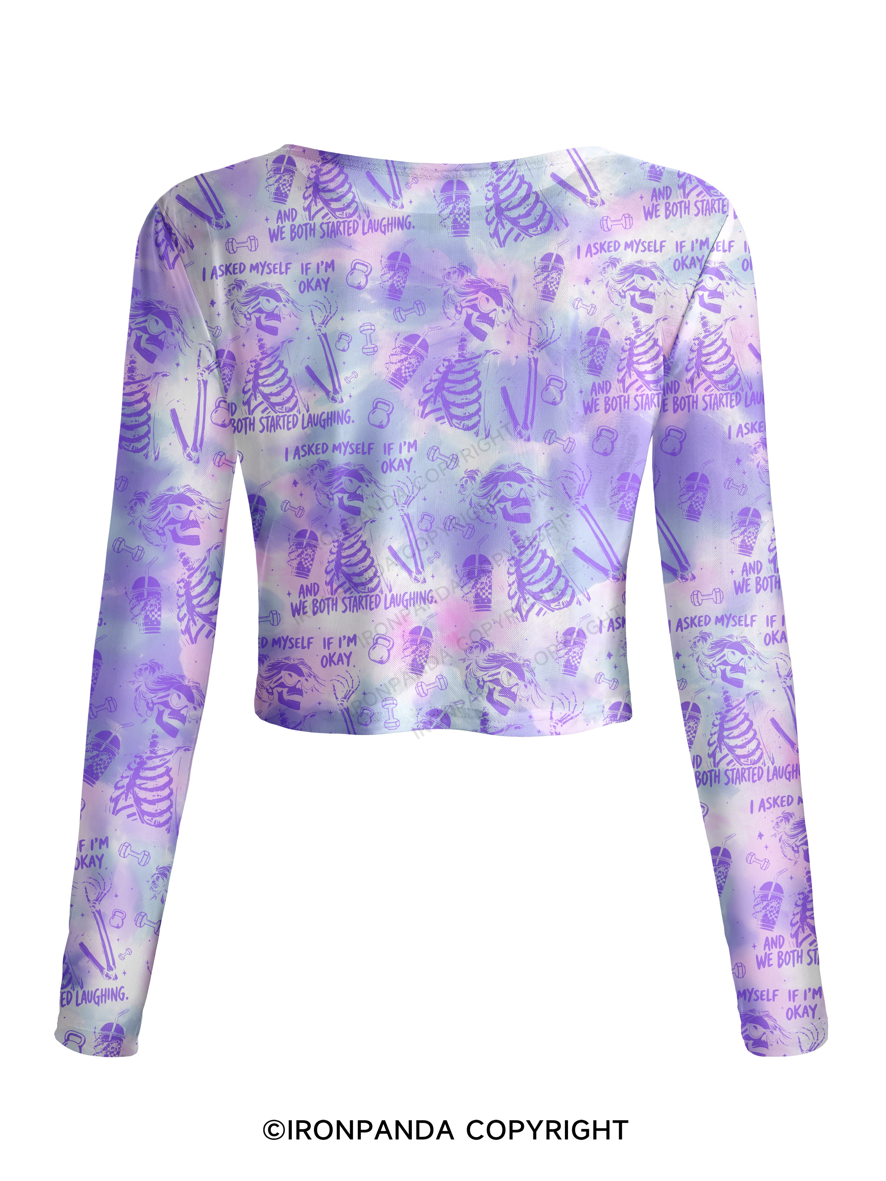 I ASKED MYSELF IF I'M OKAY AND WE BOTH STARTED LAUGHING Mesh Long Sleeve Top